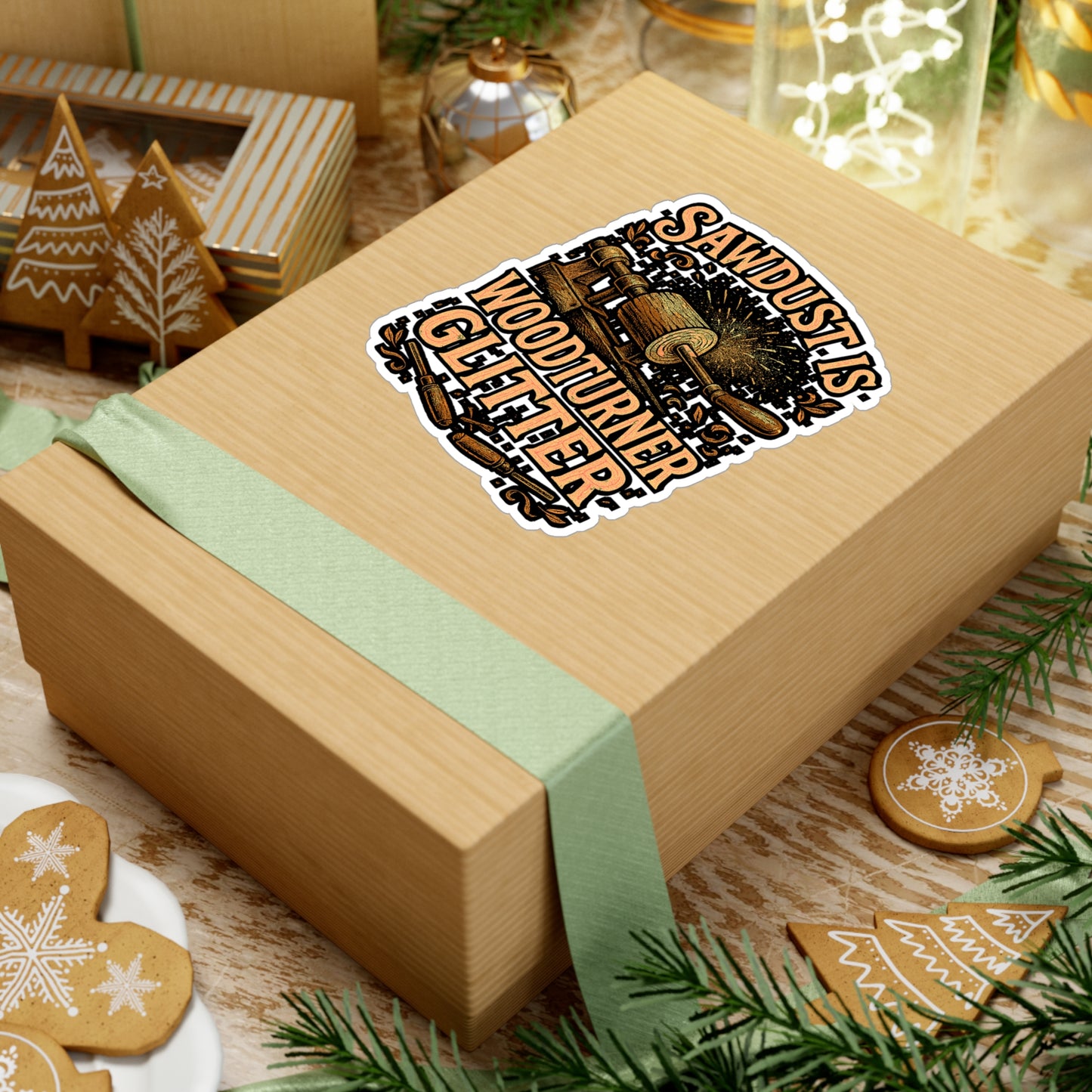 Sawdust Is Woodturner Glitter – Vinyl Sticker for Laptop, Water Bottle, or Coffee Mug | Woodturning Gift Idea