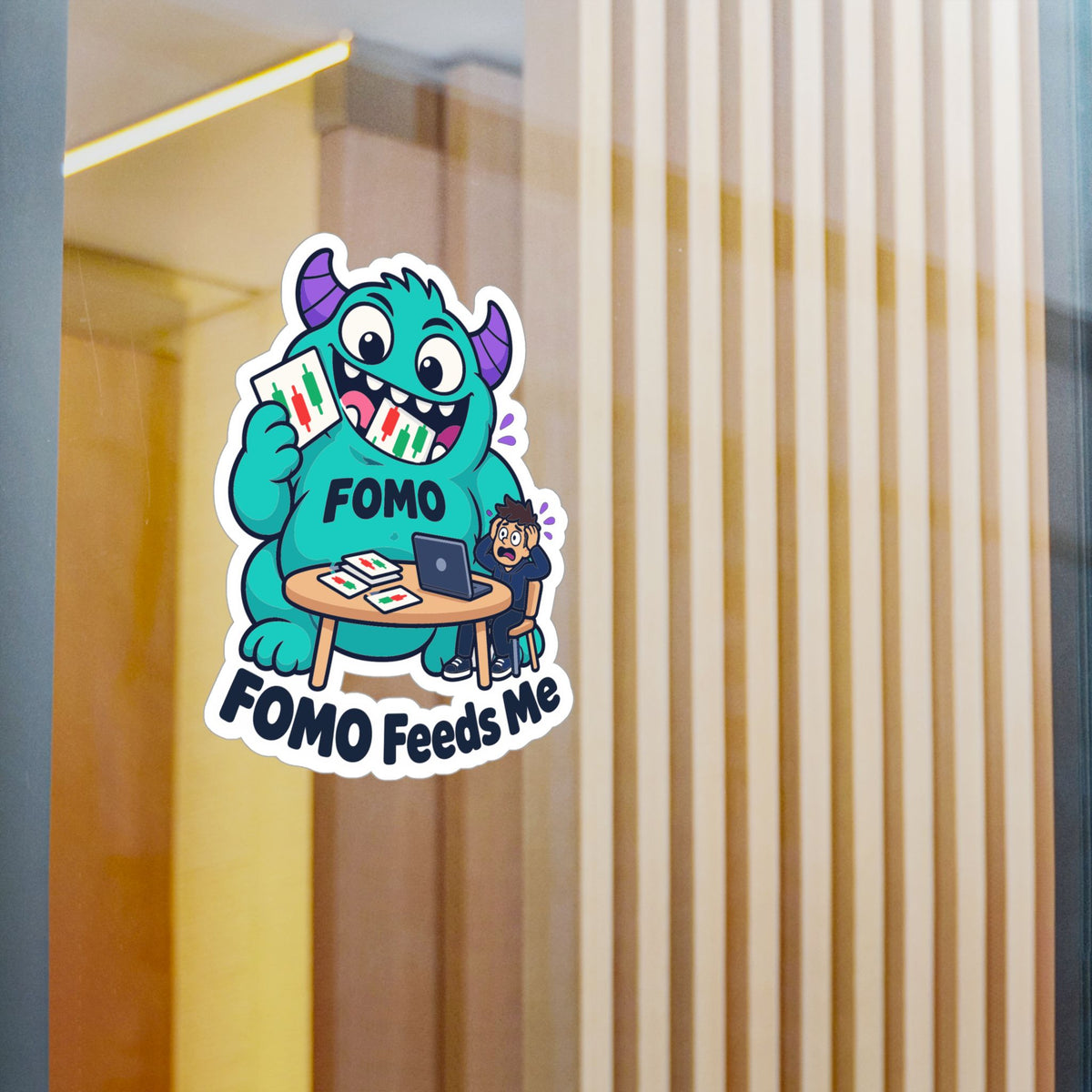 Day Trading Sticker - FOMO Feeds Me Trader Decals for Stock Market and Forex Fans, Laptop or Water Bottle