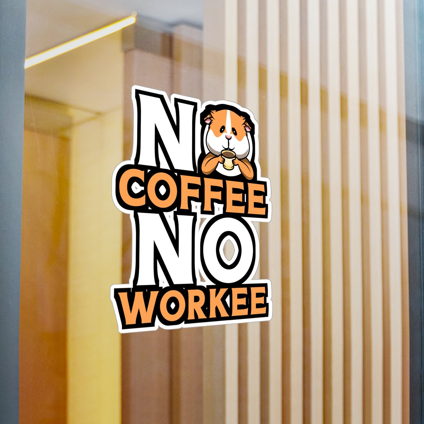 No Coffee No Workee | Guinea Sticker | Guinea pig Decals | Furry Laptop Sticker | Guinea Gift | Guinea pig Gift