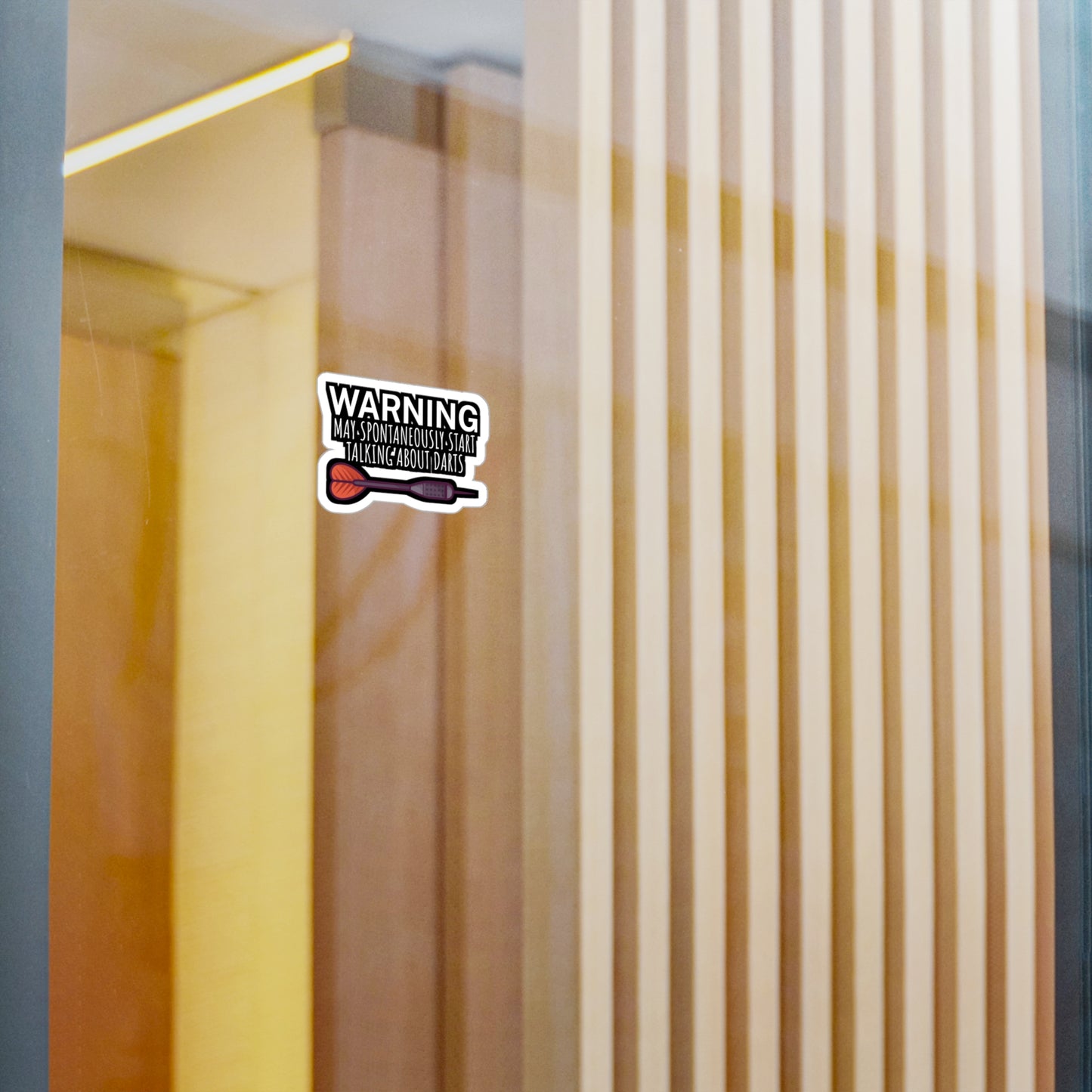 Warning May spontaneously start talking about darts - Darts Sticker for Wall, Laptop, Window, Truck, Car Darts Gift Vinyl Darts Decal Sticker