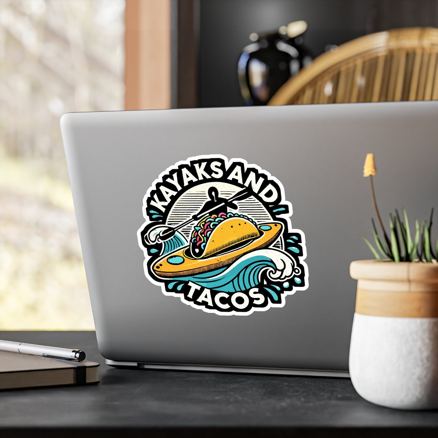 Kayaks And Tacos - Kayak Sticker for Car Window Laptop Sticker. Water Bottle Sticker, Vinyl Taocs Decal, Kayaking Sticker - Kayak Gift
