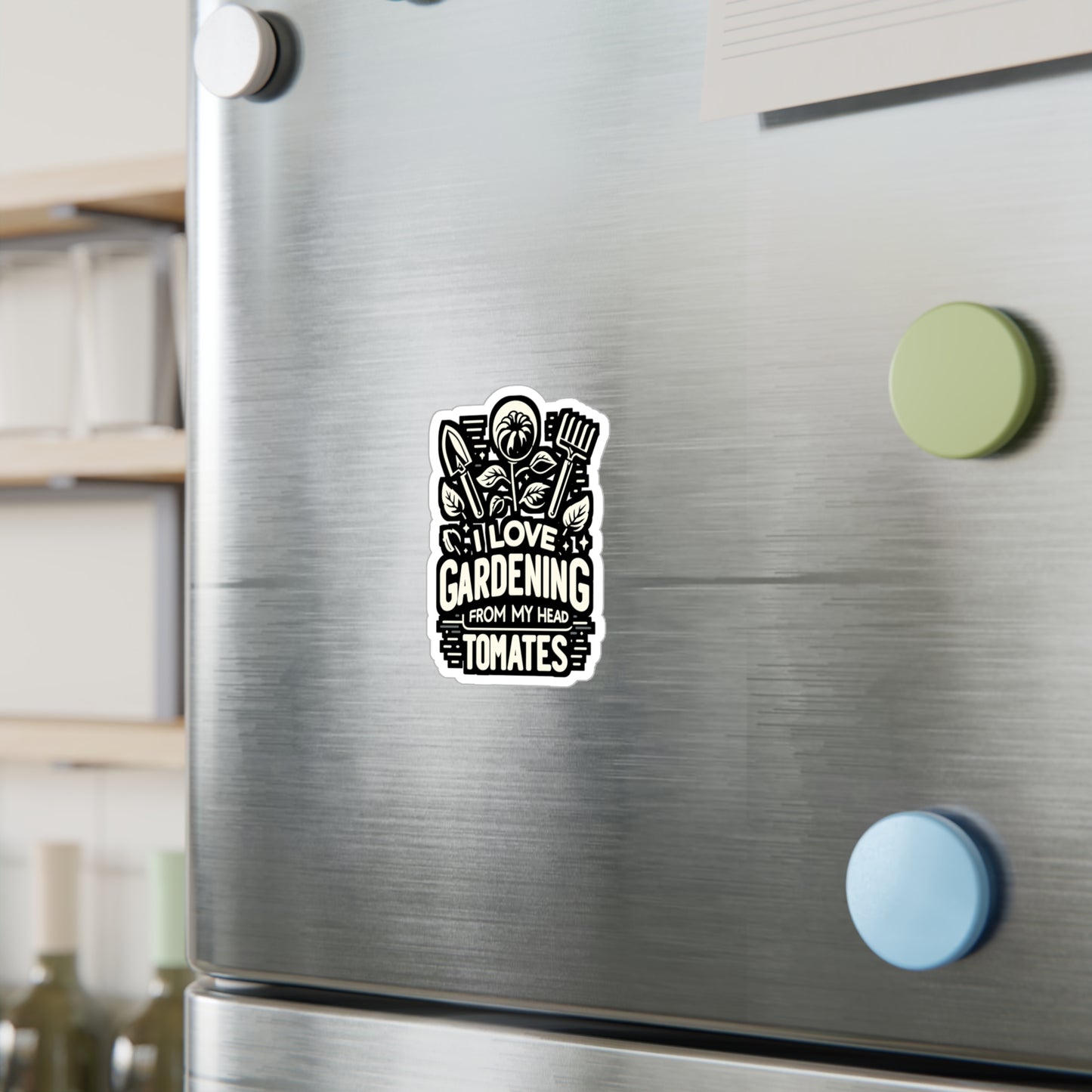 I Love Gardening From My Head Tomatoes - Gardening Sticker for Laptop Sticker. Water Bottle Sticker, Vinyl Landscaper Decal - Gardening Gift