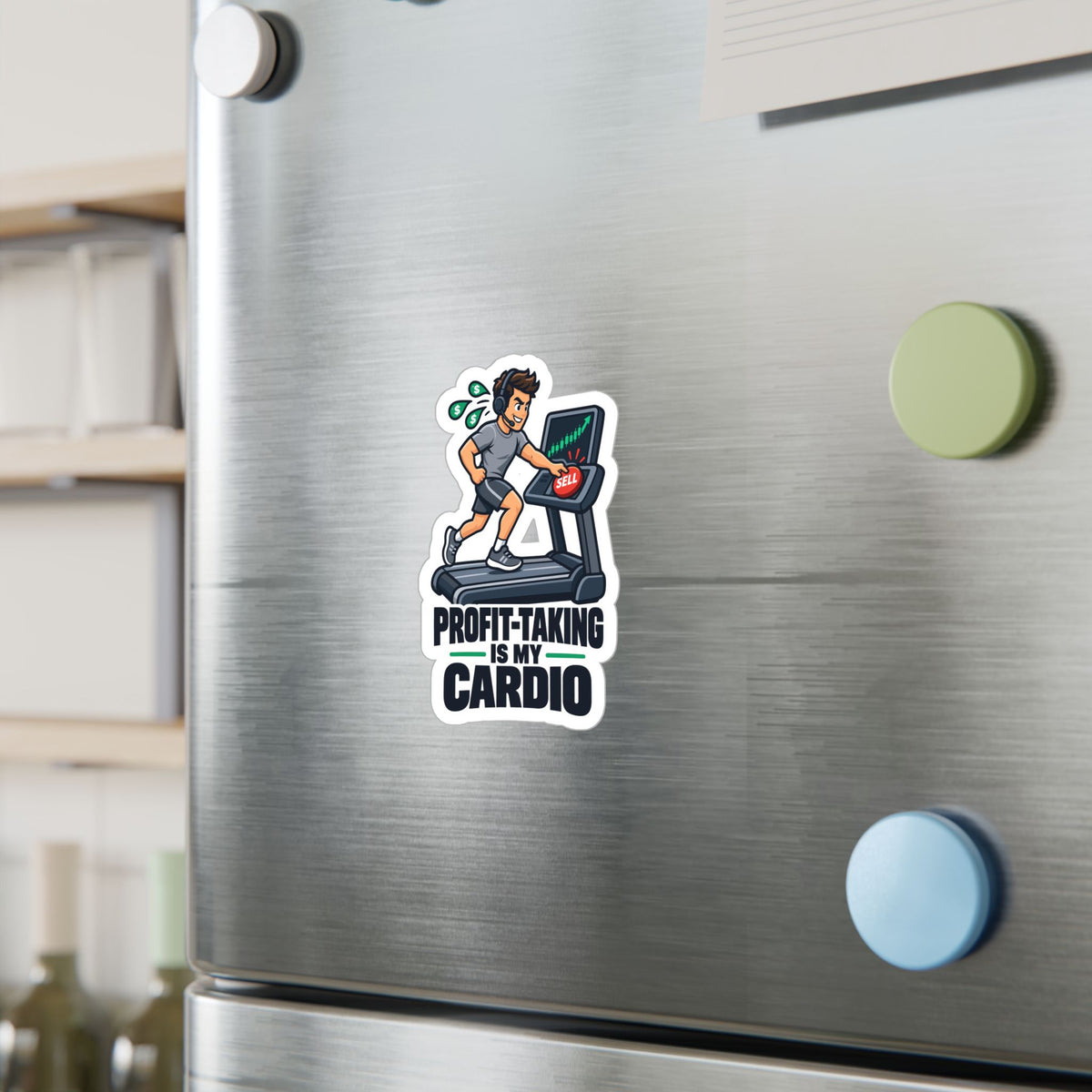 Day Trading Sticker - Profit-Taking Is My Cardio, Stock Market & Forex Trader Decals for Laptop and Water Bottle