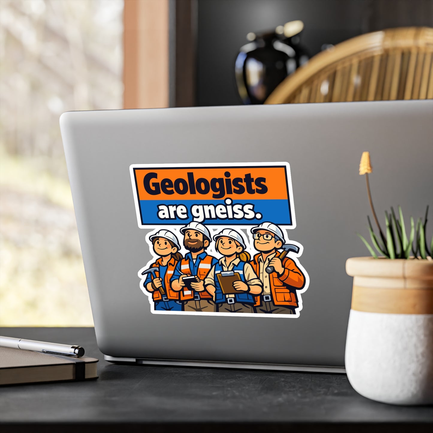 Geologie Sticker Funny “Geologists are gneiss” geology rocks minerals tectonics vinyl sticker decals waterproof for laptop water bottle