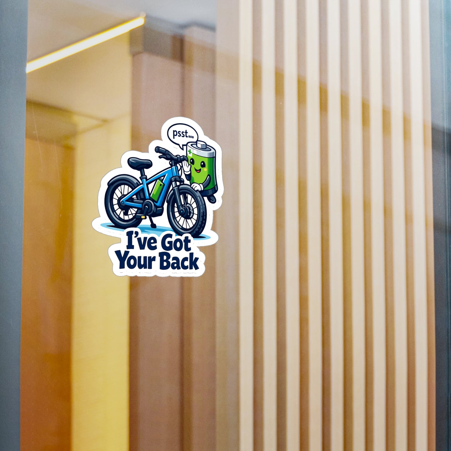 E-Bike Sticker I’ve Got Your Back | Electric Bike Decals for E Cycling E Cyclist Fans, Waterproof Vinyl for Laptop or Water Bottle