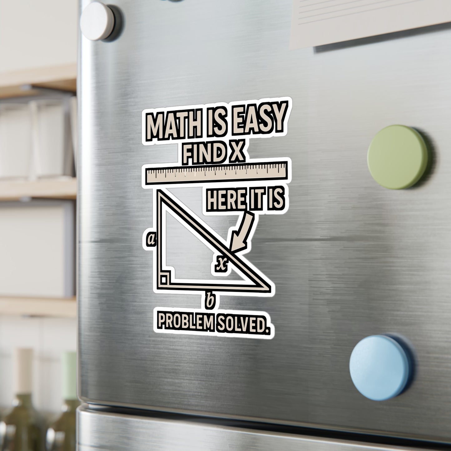 Math Is Easy – Find X | Funny Math Sticker for Laptop or Water Bottle | Algebra Humor Gift, Vinyl Decal