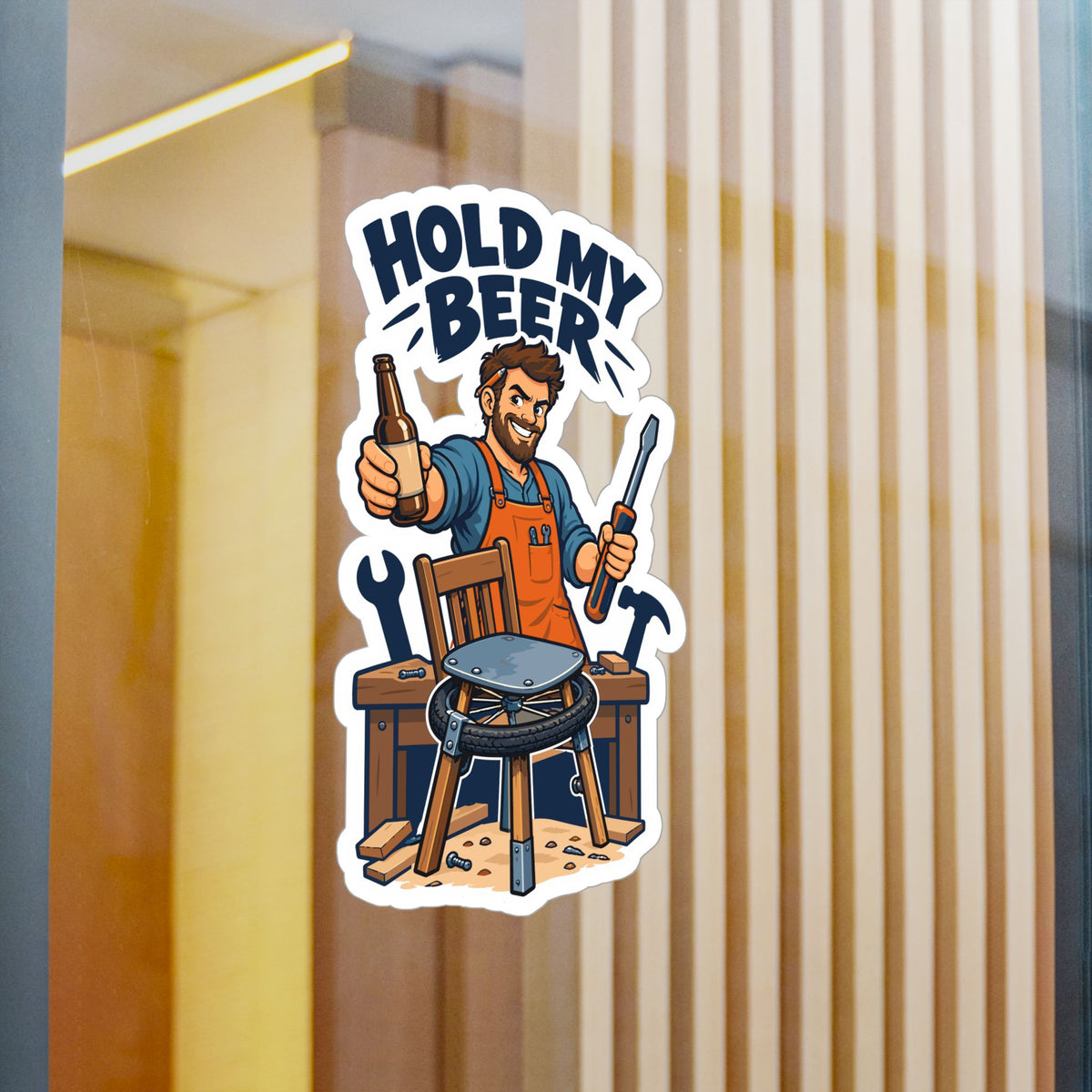 Upcycling Sticker - Hold My Beer Art Decals for Laptop and Water Bottle, Celebrating Recycling and Sustainability