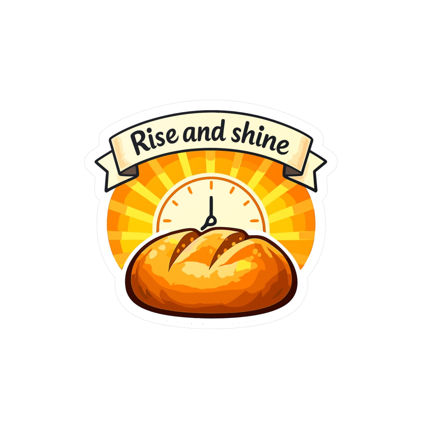 Baking Sticker Rise and Shine Sourdough Baker Decals Waterproof Vinyl for Laptop Water Bottle Funny Soggy Bread Design