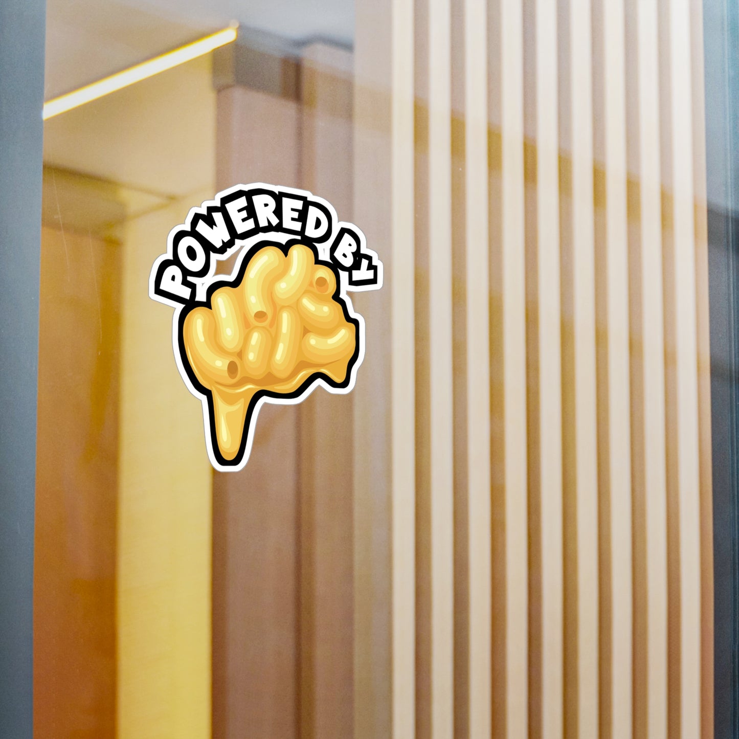 Powered by Mac & Cheese - Macaroni Sticker for Laptop Sticker. Water Bottle Sticker, Vinyl Mac Decal - Macaroni Gift