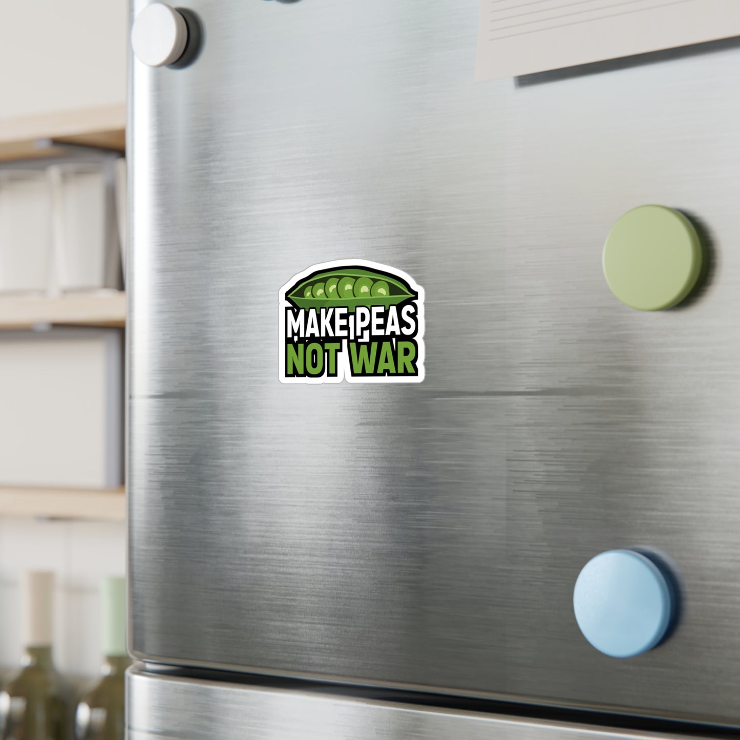 Make peas, not war - Plant-based Sticker for Laptop Sticker. Water Bottle Sticker, Vinyl Vegan Decal - Plant-based Gift