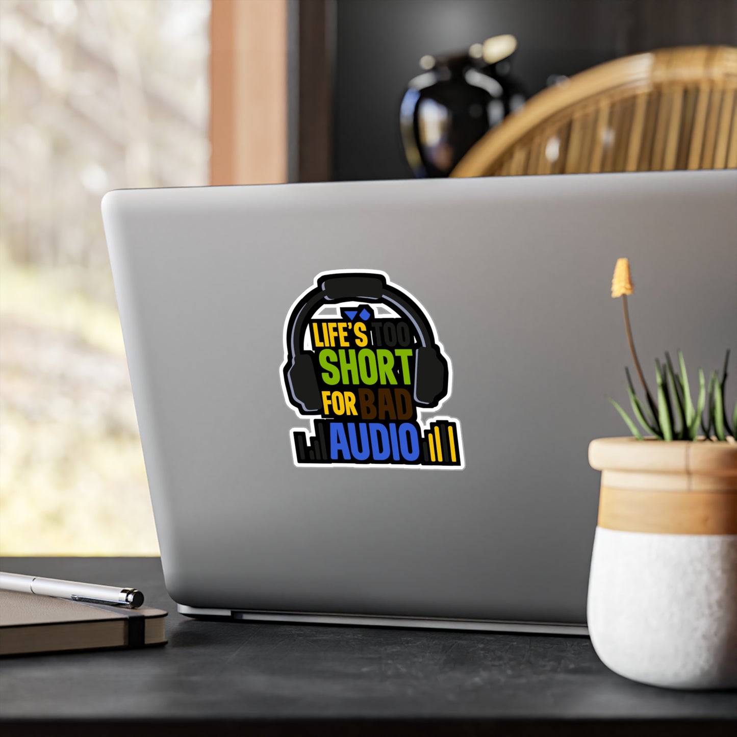 Life's too short for bad audio  - Audio-engineer Sticker for Laptop Sticker. Water Bottle Sticker, Vinyl Monitor Decal - Audio-engineer Gift
