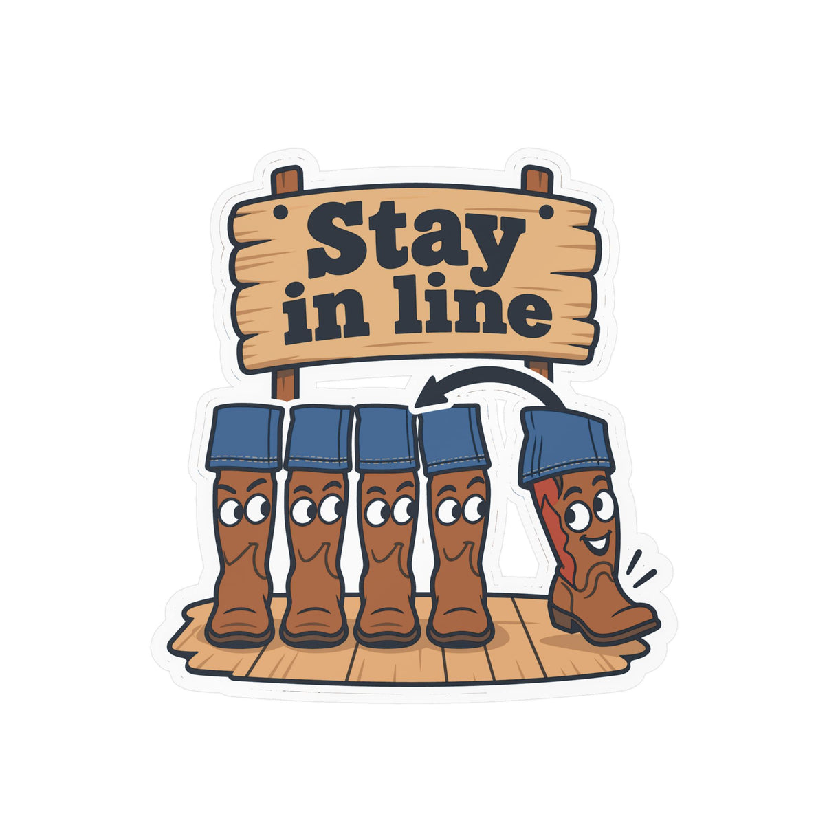Line Dance Sticker - Stay in Line Design for Country Dancers, Western Decals for Laptop and Water Bottle