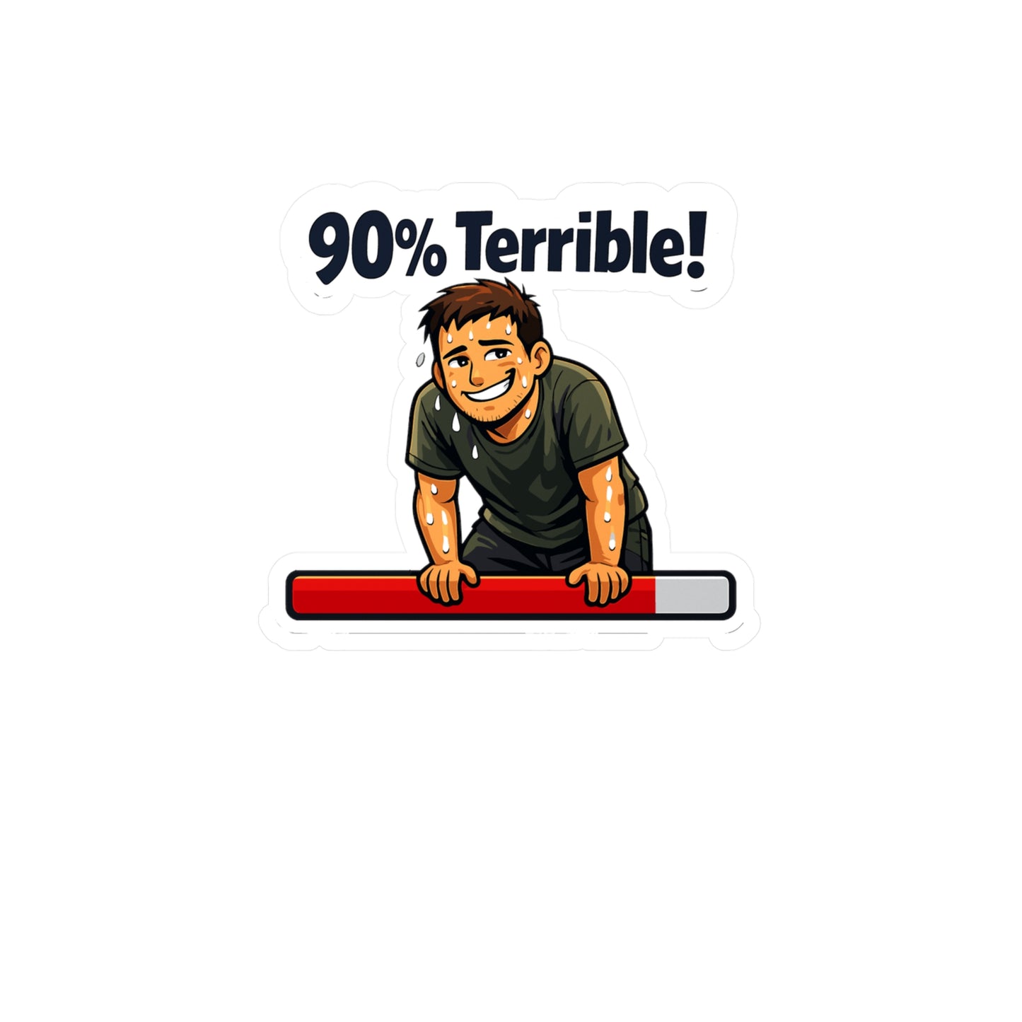 Krav Maga Sticker "90% Terrible!" Funny Martial Arts Self Defense decals, Waterproof Vinyl for Laptop Water Bottle