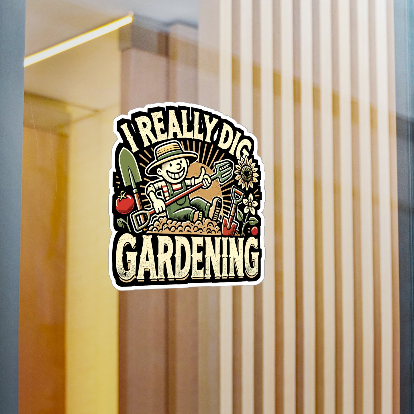 I Really Dig Gardening - Gardening Sticker for Laptop Sticker. Water Bottle Sticker, Vinyl Plants Decal - Gardening Gift