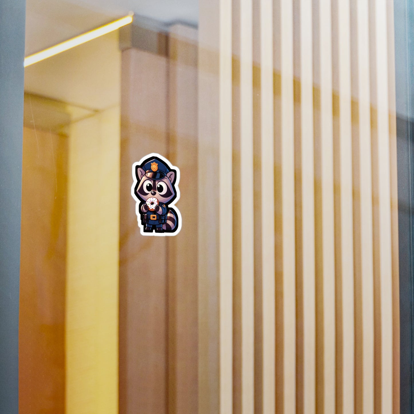 Police Raccoon - Police Sticker for Car Window Laptop Sticker. Water Bottle Sticker, Vinyl Donut Decal, Resist Sticker - Police Gift