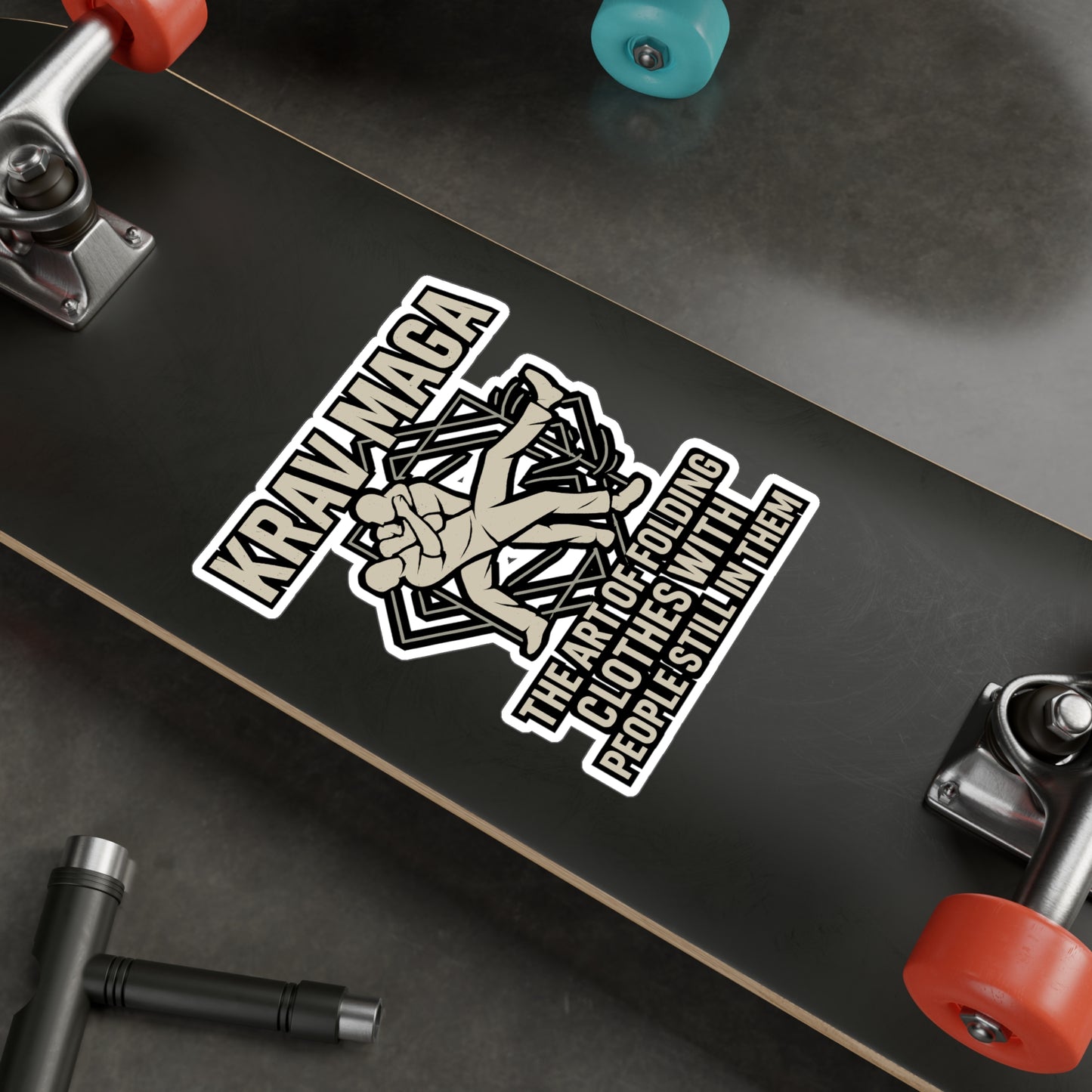 Krav Maga Sticker – Funny Martial Arts Decal for Laptop or Water Bottle, Self Defense Fitness Vinyl Stickers, Waterproof