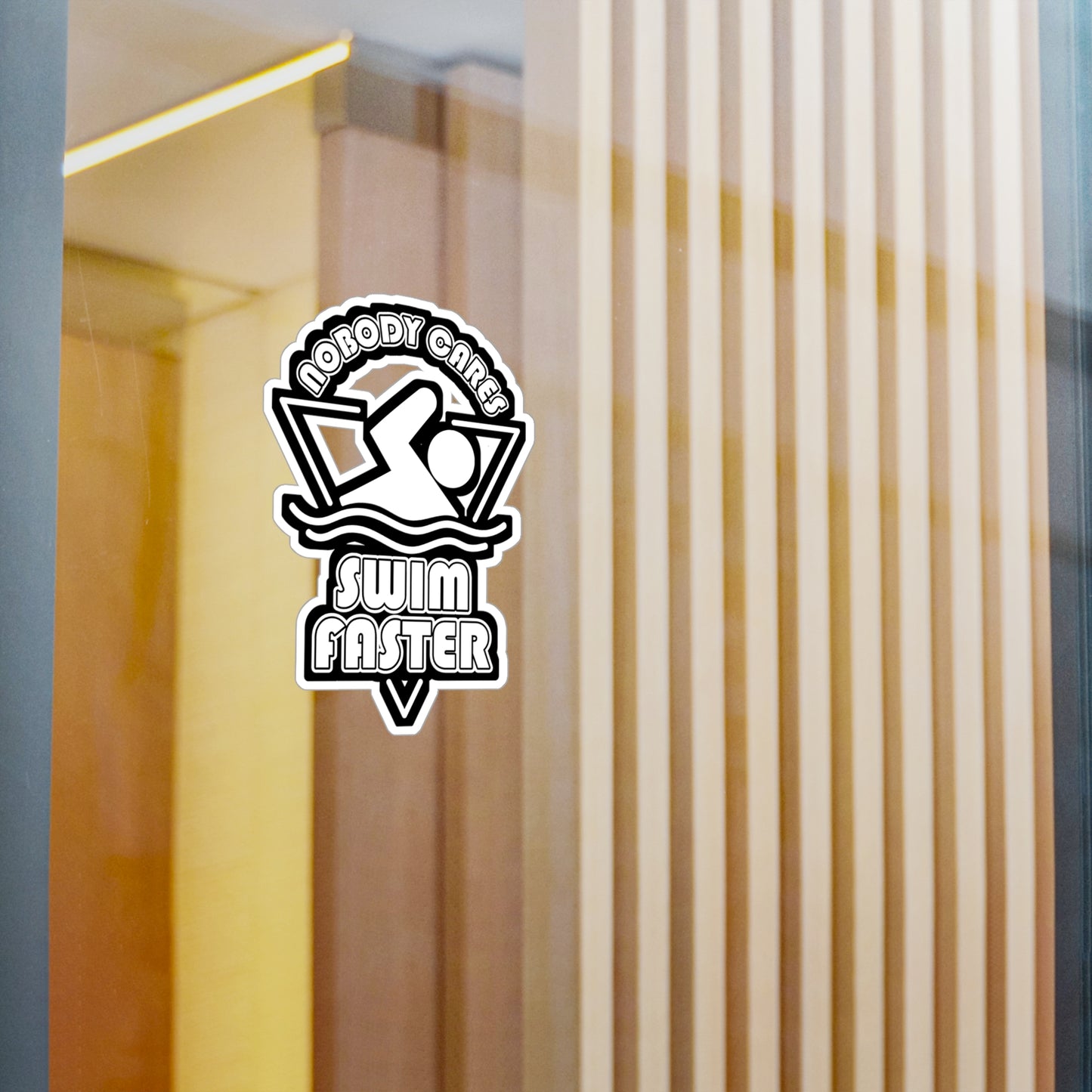 Nobody Cares Swim Faster - Swimming Sticker for Laptop Sticker. Water Bottle Sticker, Vinyl Mermaid Decal - Swimming Gift