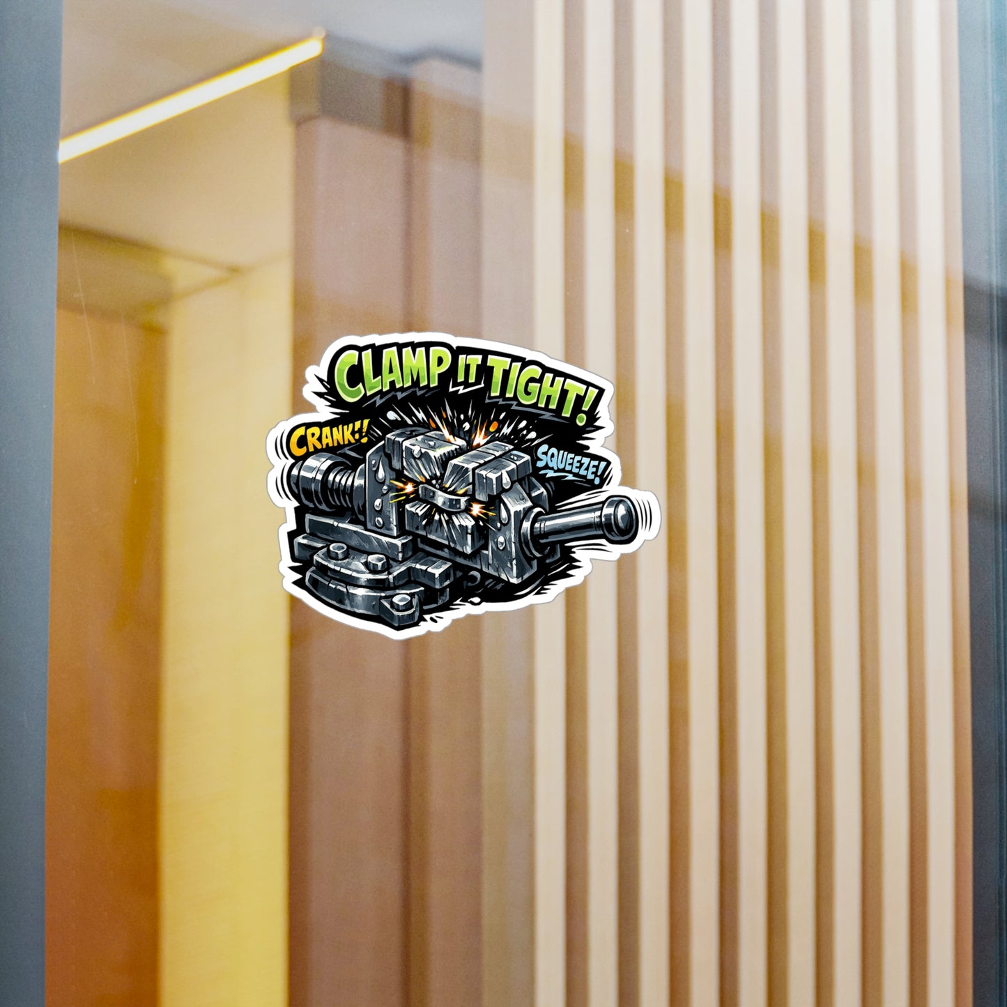 Machinist Sticker Clamp It Tight CNC Machining Numerically Inspired Waterproof Vinyl Decals for Laptop or Water Bottle