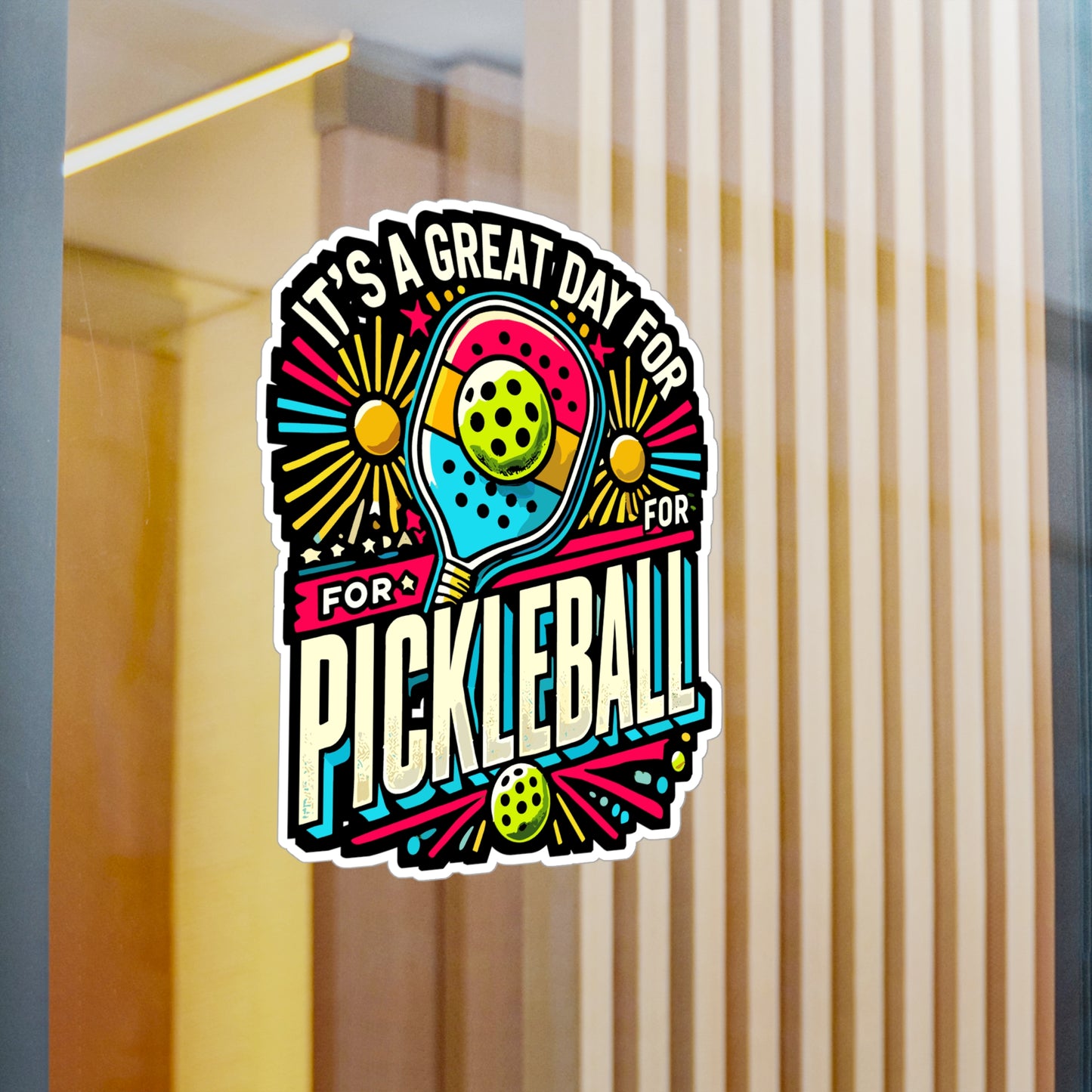 It's A Great Day For Pickleball - Pickleball Sticker for Laptop Sticker. Water Bottle Sticker, Vinyl Dink Decal - Pickleball Gift
