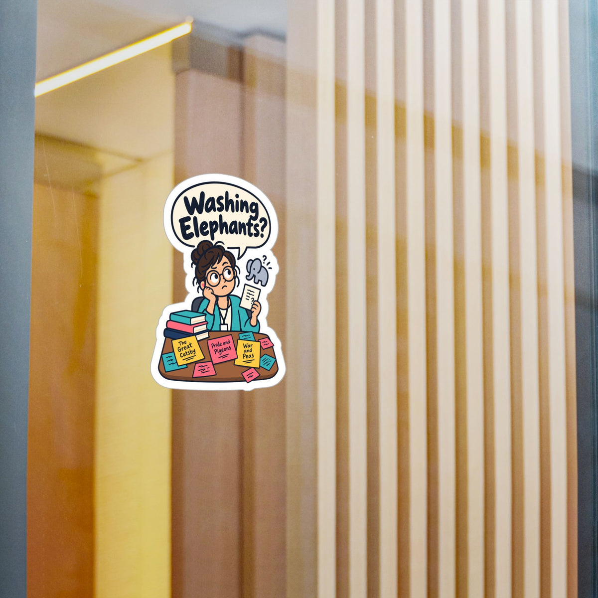 Librarian Sticker - Washing Elephants? Fabulous and Magical Unicorn Decals for Laptop or Water Bottle