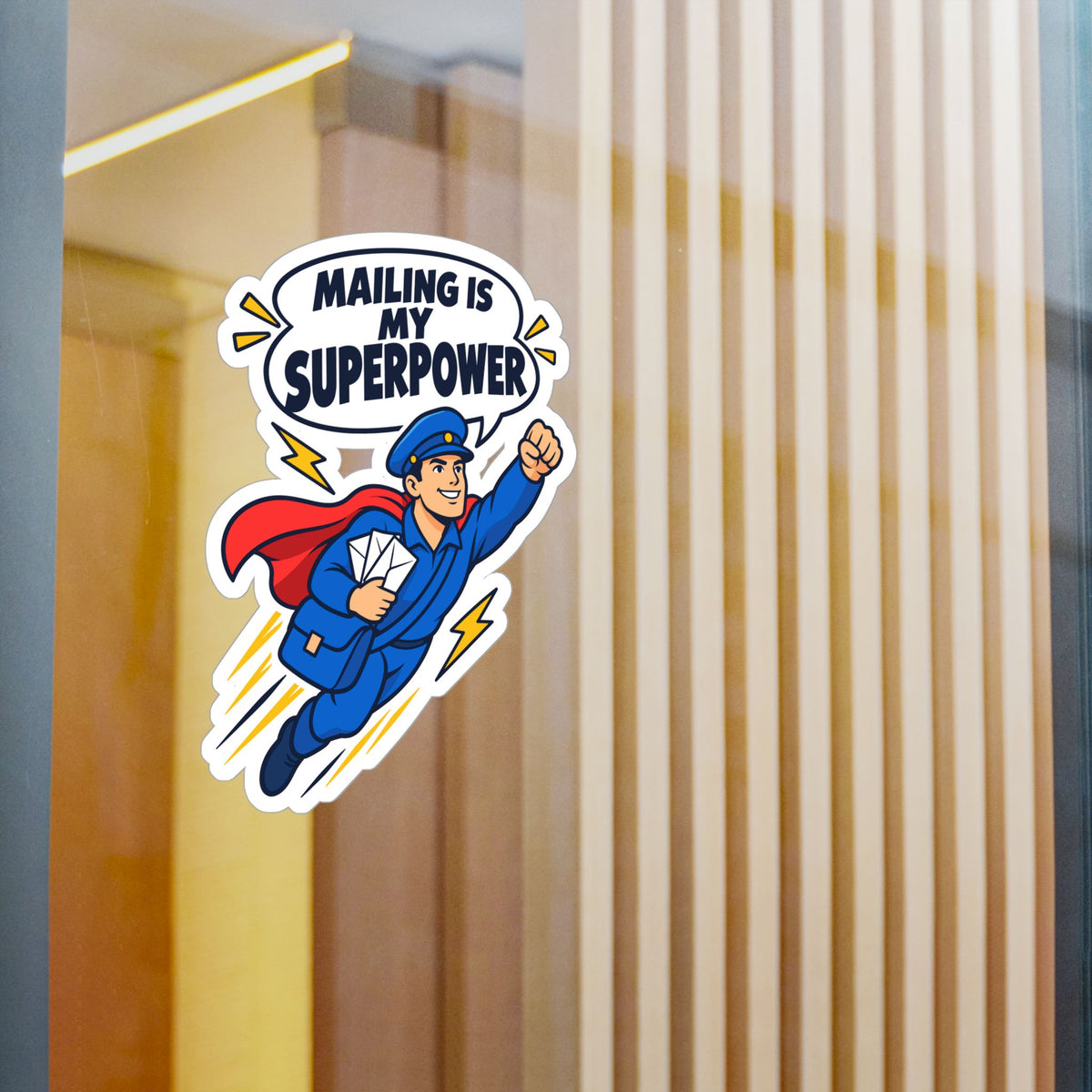 Postal Worker Sticker, "Mailing is My Superpower" Decals for Laptop, Water Bottle, Waterproof Vinyl Gift