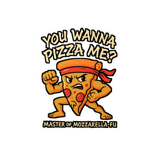 You Wanna Pizza Me? – Funny Pizza Sticker for Laptop, Car Window & Water Bottle | Vinyl Martial Arts Decal, Taekwondo Gift