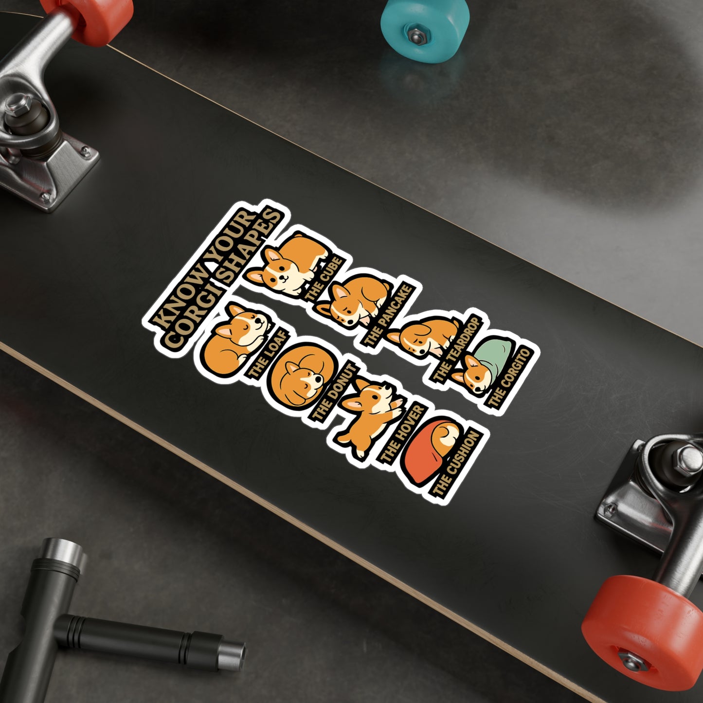 Know Your Corgi Shapes - Corgi Sticker for Laptop, Water Bottle, Dog Lovers Gift, Cute Pet Owner Accessory