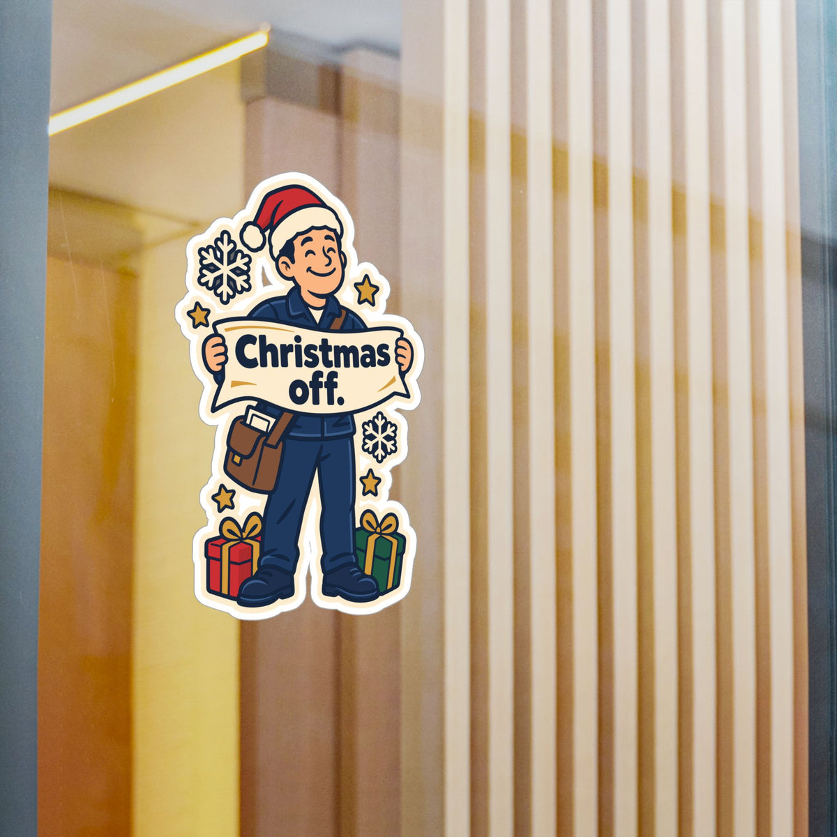 Postal Worker Sticker, Christmas Off Mailbox Decals for Laptop and Water Bottle, Waterproof Vinyl Rural Carrier Gift