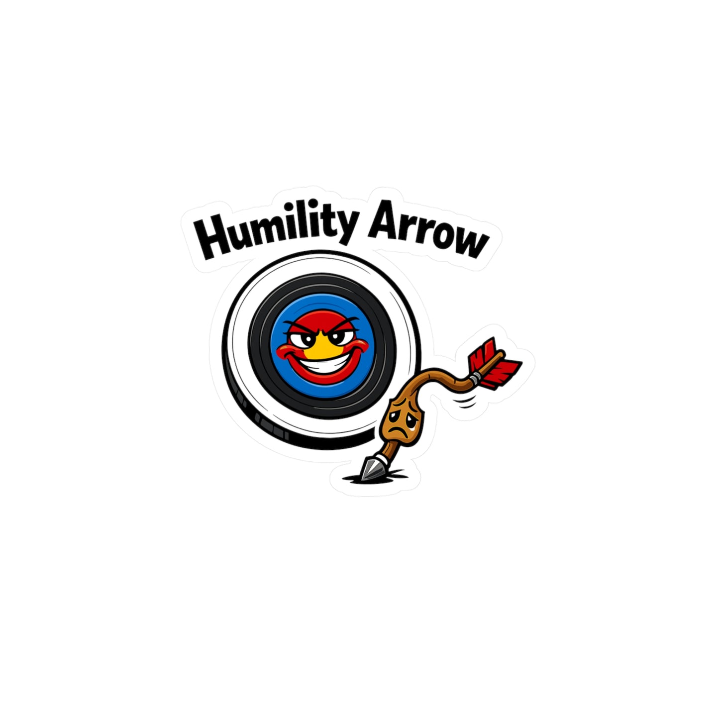 Archery Sticker Humility Arrow Design – Waterproof Vinyl decals for Laptop & Water Bottle, Archer Hunting Shoot Graphic