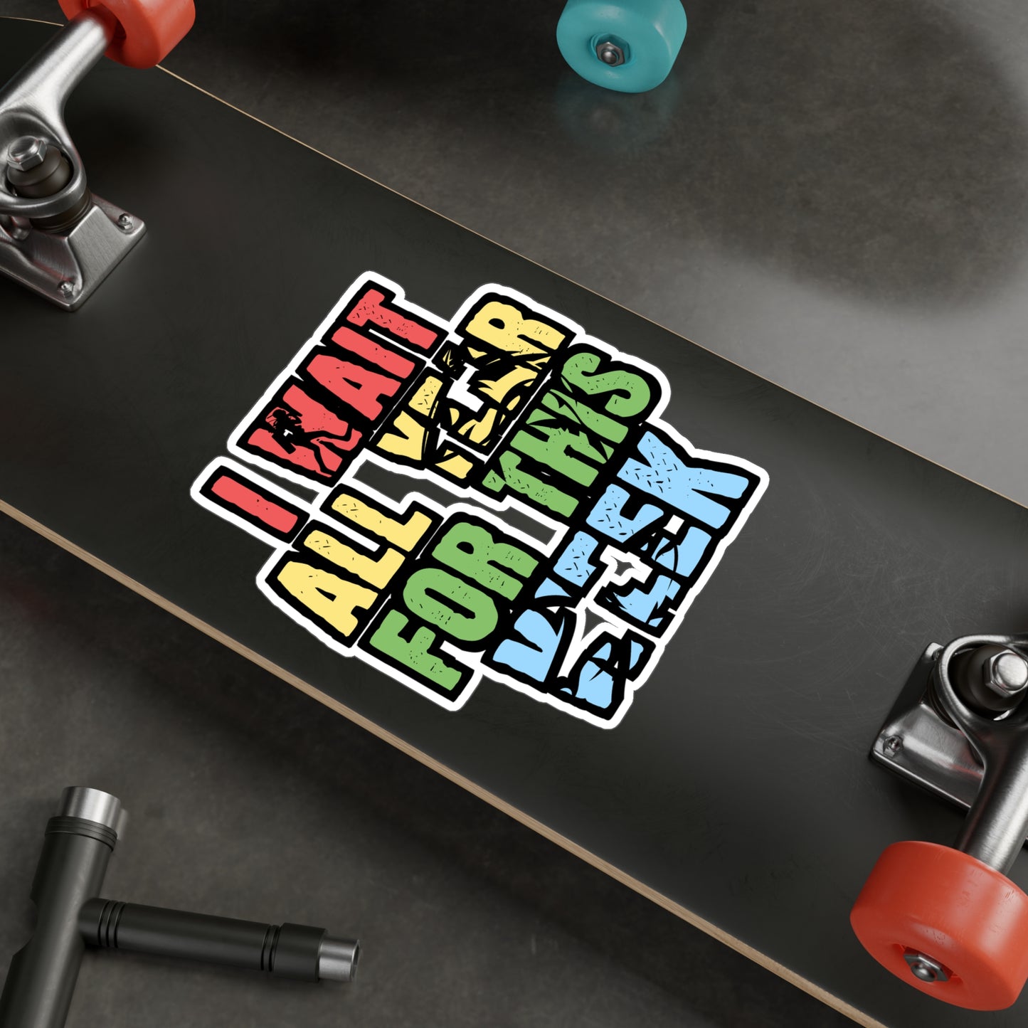 I Wait All Year For This Week - Sharks Sticker for Laptop Sticker. Water Bottle Sticker, Vinyl Marine Decal - Sharks Gift