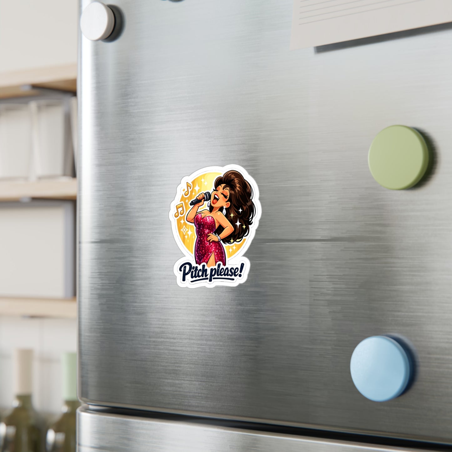 Karaoke Sticker Pitch Please Funny Music Beer Vibe Vinyl Waterproof Decals for Laptop Water Bottle