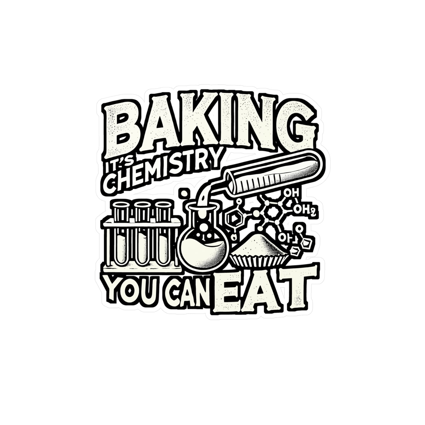 Baking - It's Chemistry You Can Eat – Vinyl Sticker for Laptop or Water Bottle | Whisk Decal, Baking Gift for Bakers
