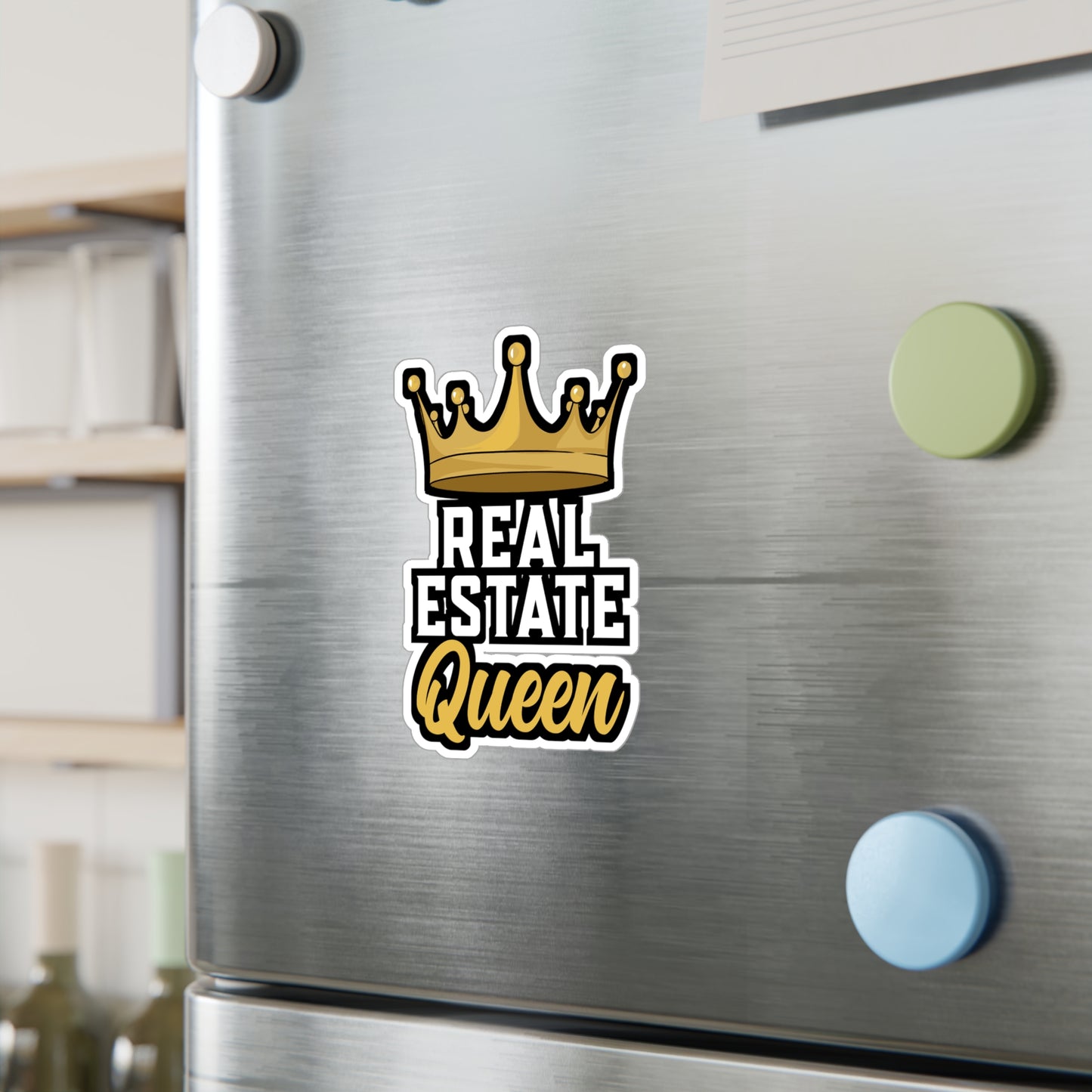 Real Estate Queen Realtor - Realtor Sticker for Laptop Sticker. Water Bottle Sticker, Vinyl Closure Decal - Realtor Gift