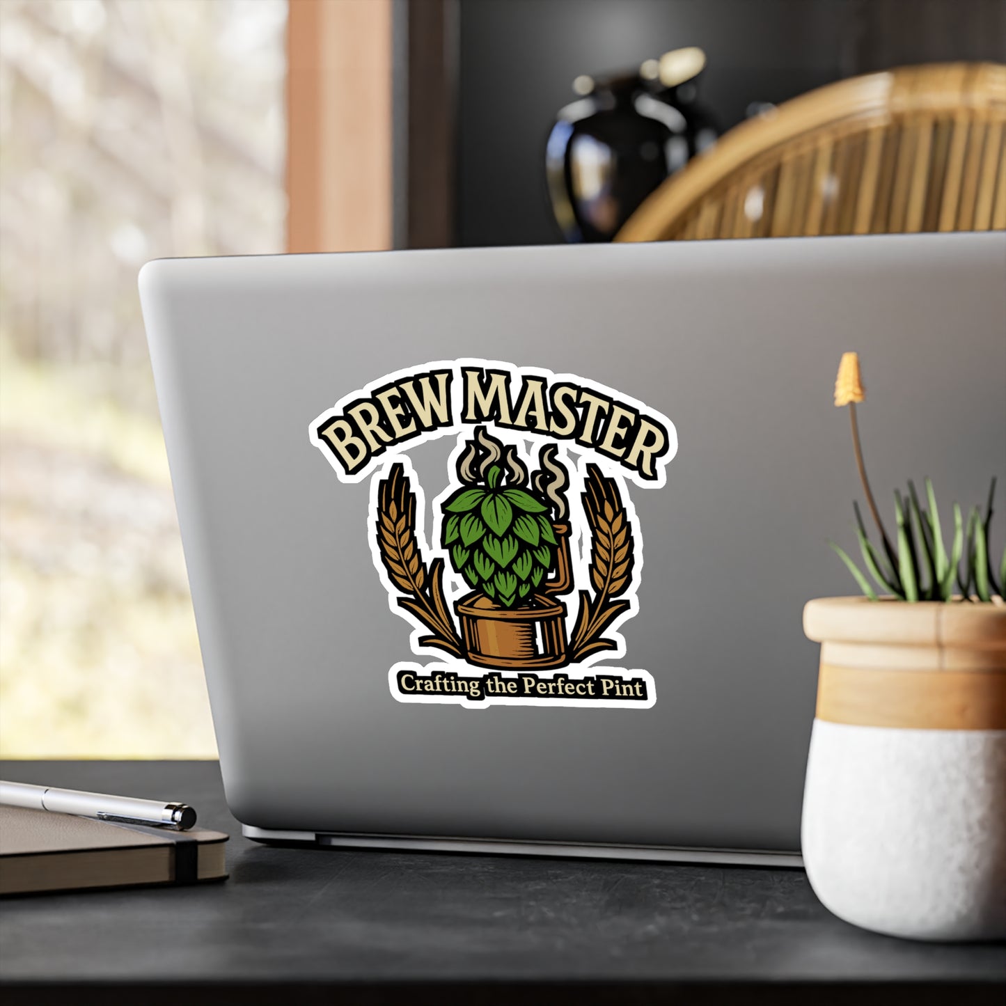Brewing Sticker – "Brew Master" Vinyl Decal for Craft-Beer Enthusiasts, Perfect for Brewer Laptop or Water Bottle, Waterproof Brewery Stickers