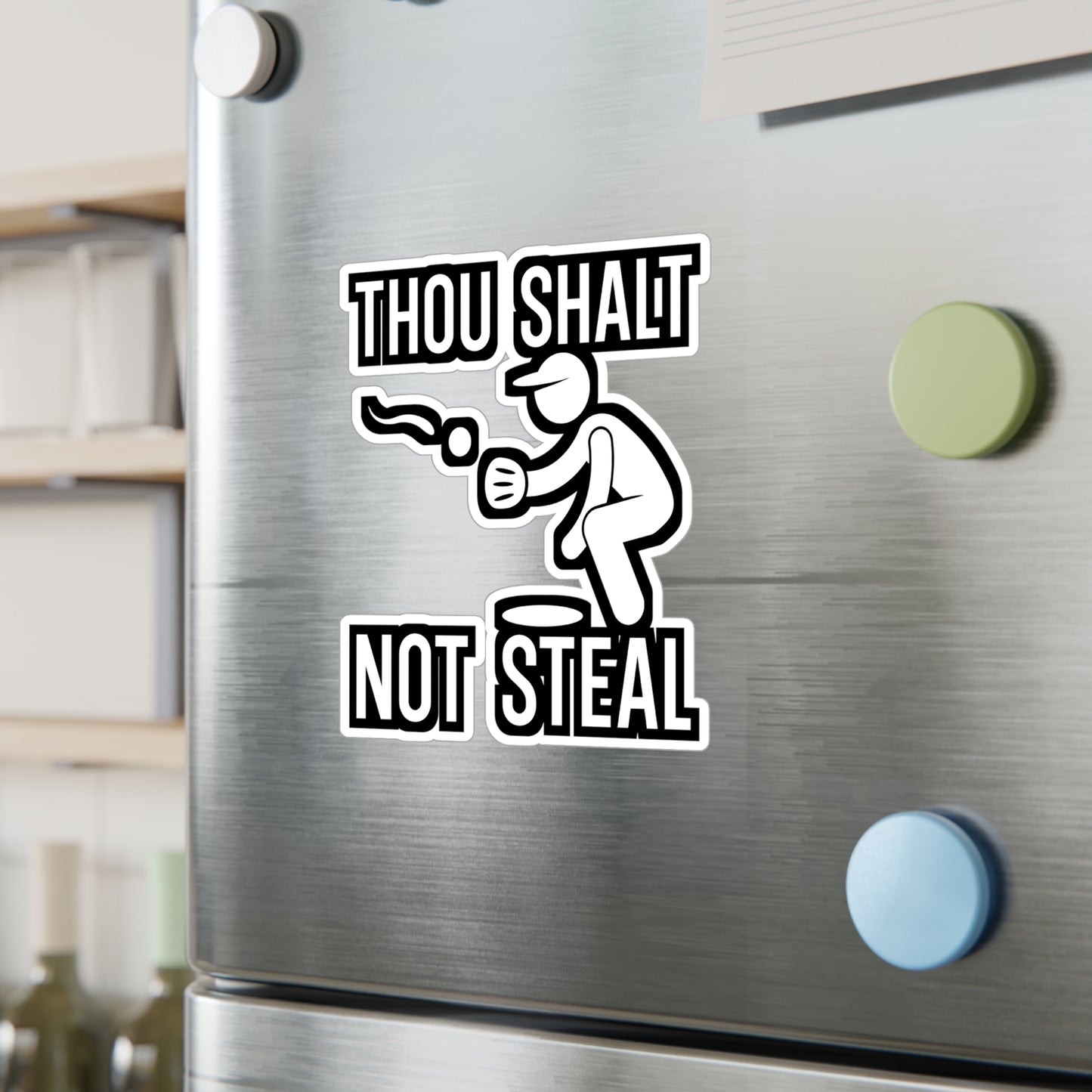 Thou Shalt Not Steal - Softball Sticker for Wall, Laptop, Window, Truck, Car Softball Gift Vinyl Baseball Decal Sticker