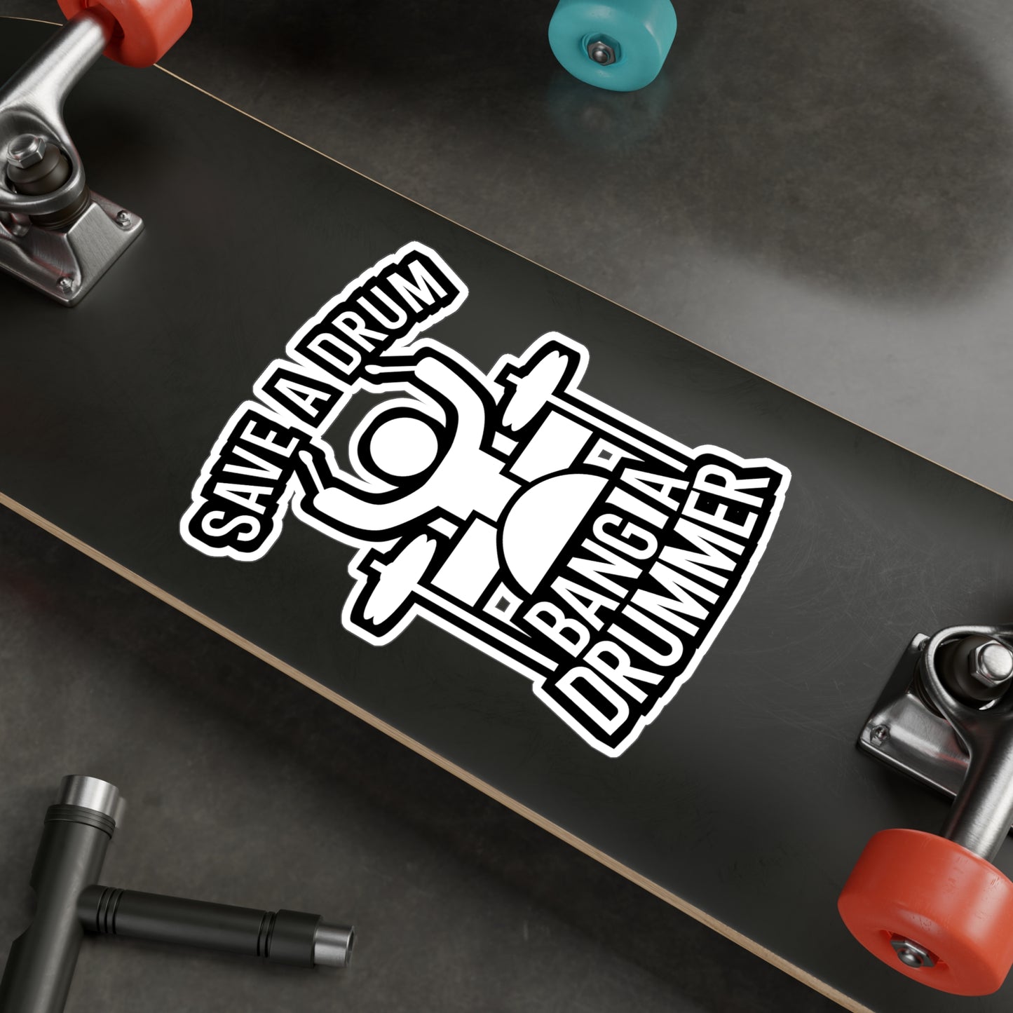 Save a drum bang a drummer - Drums Sticker for Wall, Laptop, Window, Truck, Car Drums Gift Vinyl Drummer Decal Sticker