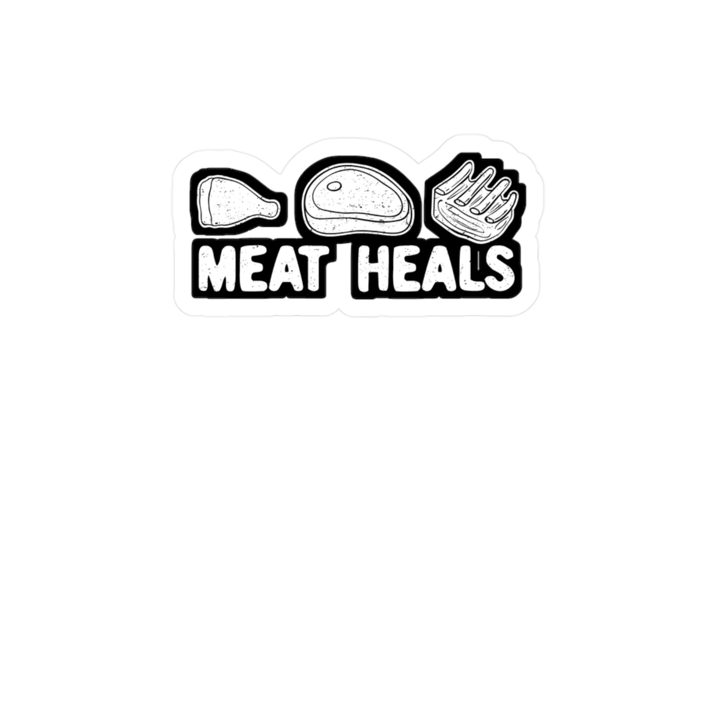 Meat Heals - Keto Sticker for Car Window Laptop Sticker. Water Bottle Sticker, Vinyl Ketosis Decal, Ketogenic Sticker - Keto Gift