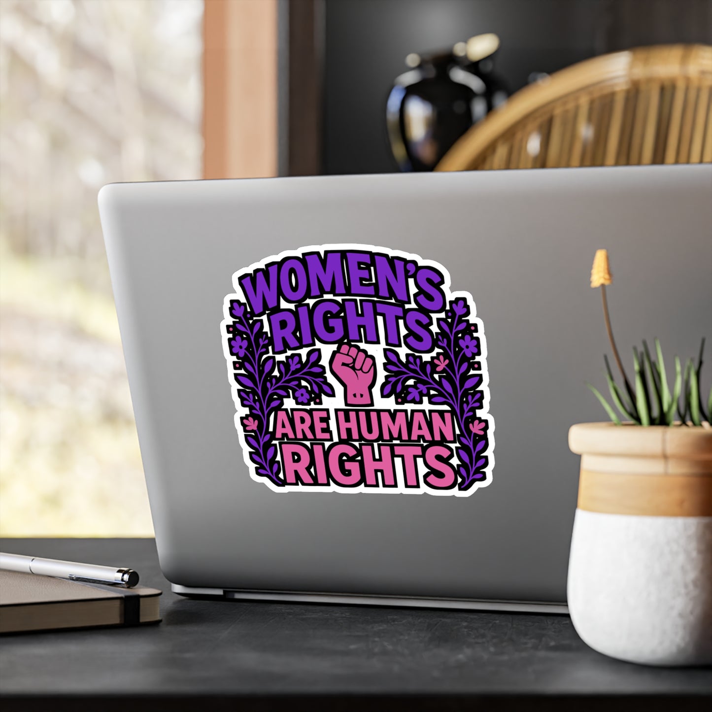Women’s Rights Are Human Rights – Feminist Sticker for Laptop, Water Bottle & Equality Gifts