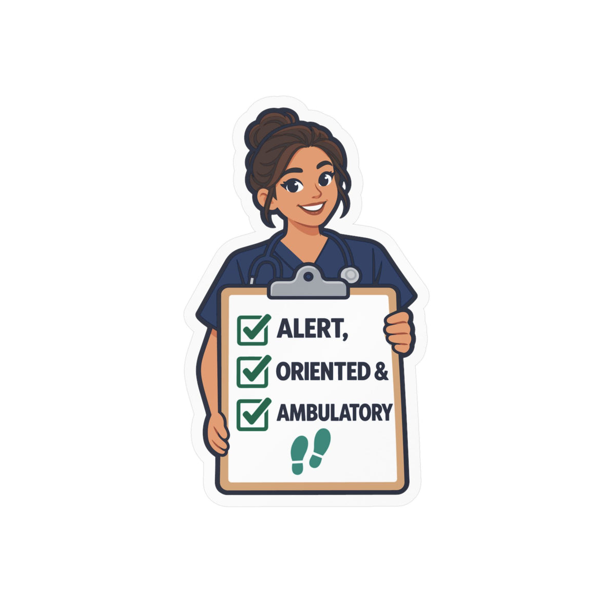 Nurse Sticker – Alert, Oriented & Ambulatory Nursing Student Vinyl Decals for Laptop and Water Bottle