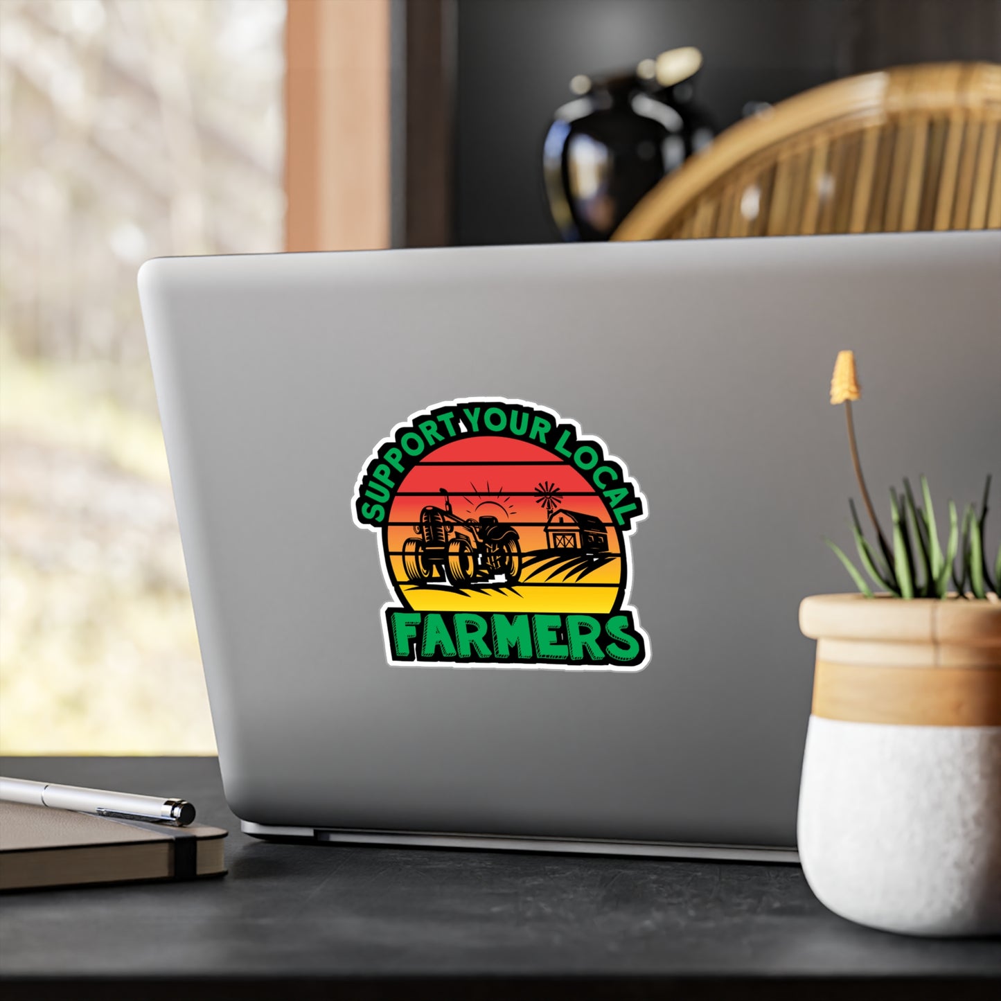 Support Your Farmers - Farmer Sticker for Car Window Laptop Sticker. Water Bottle Sticker, Vinyl Farm Decal, Farming Sticker - Farmer Gift