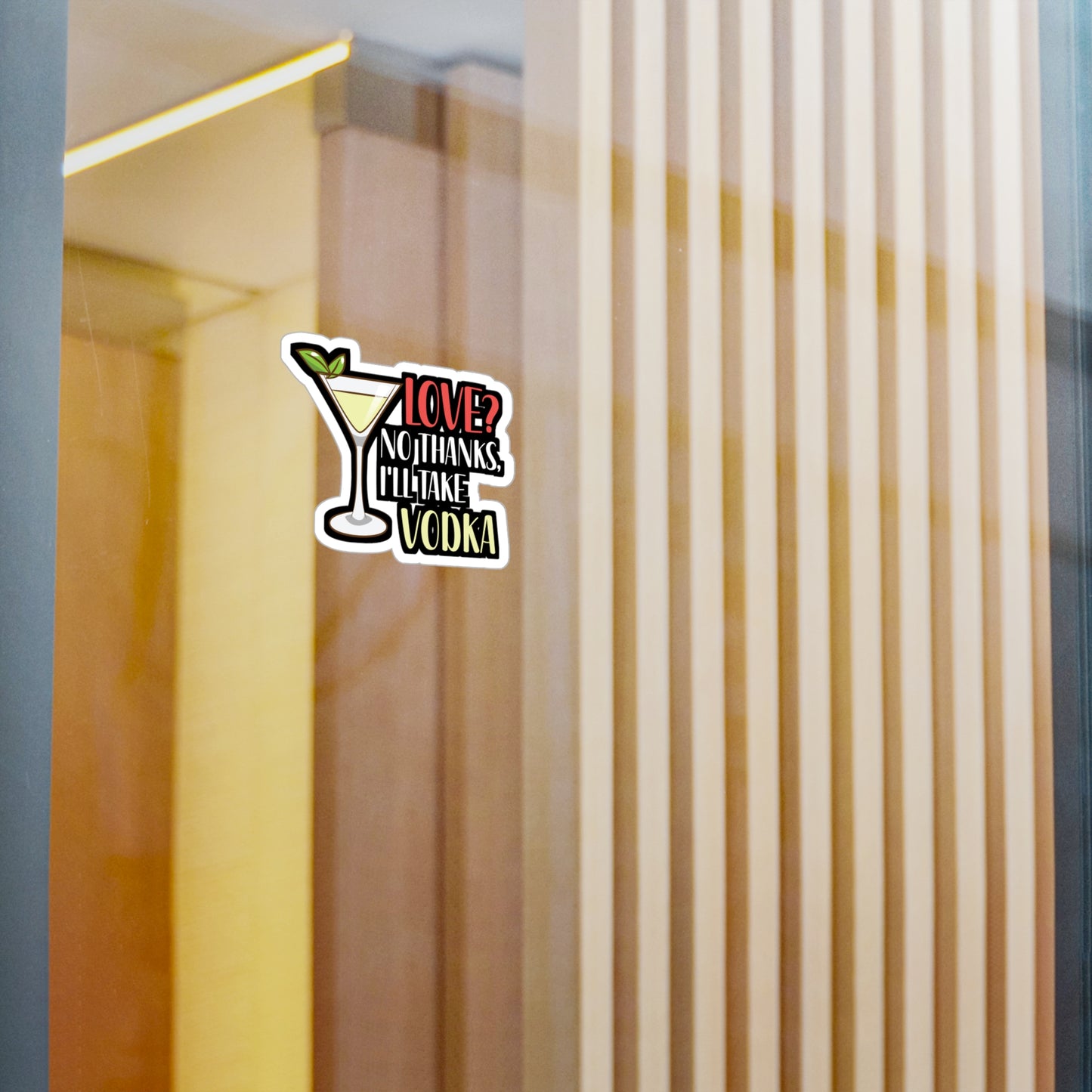 Love No Thanks I'll Take Vodka - Barkeeper Sticker for Wall, Laptop, Window, Truck, Car Barkeeper Gift Vinyl Bartender Decal Sticker