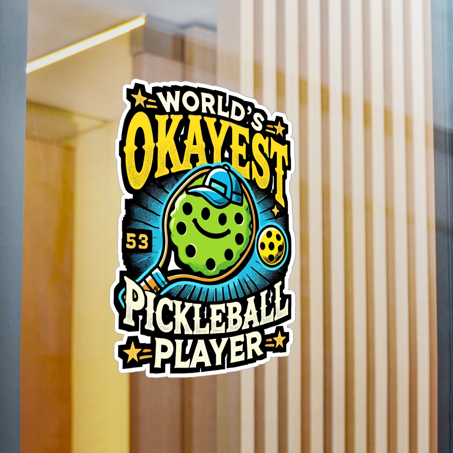 World's Okayest Pickleball Player - Pickleball Sticker for Laptop Sticker. Water Bottle Sticker, Vinyl Dink Decal - Pickleball Gift