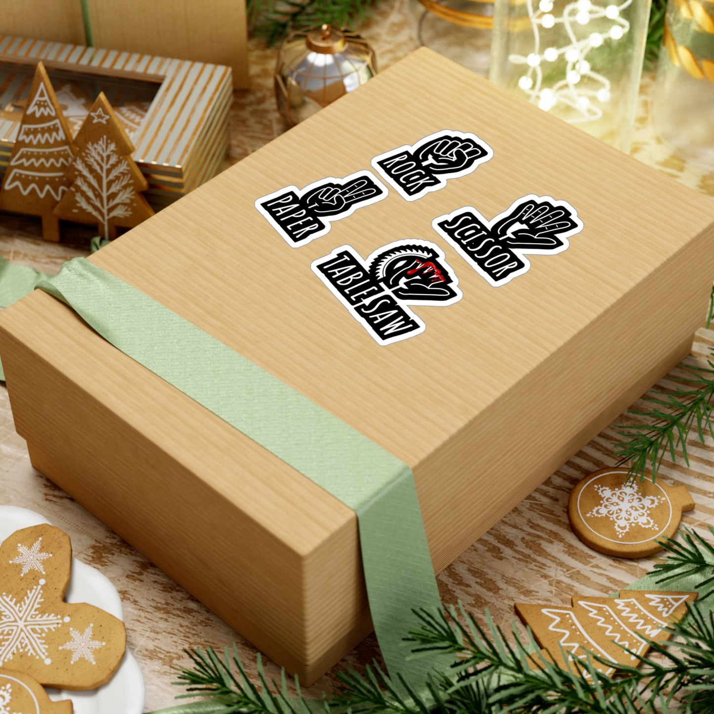 Rock Paper Scissor Table Saw - Carpenter Sticker for Laptop Sticker. Water Bottle Sticker, Vinyl Woodworker Decal - Carpenter Gift