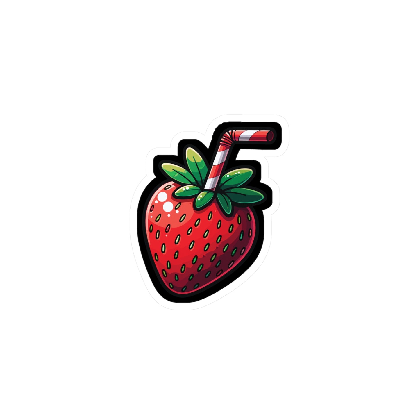 Strawberry Shake - Strawberry Sticker for Laptop Sticker. Water Bottle Sticker, Vinyl Fruits Decal - Strawberry Gift