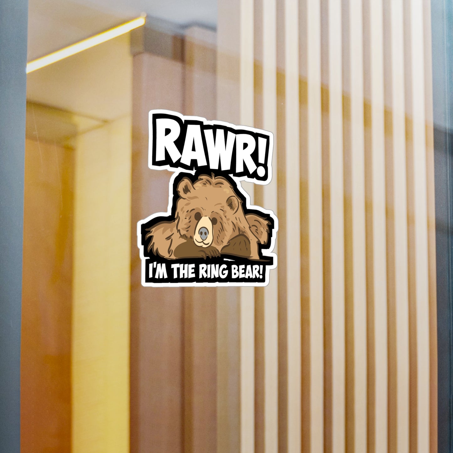 Rawr! I'm The Ring Bear! - Ring-bearer Sticker for Laptop Sticker. Water Bottle Sticker, Vinyl Excavator Decal - Ring-bearer Gift
