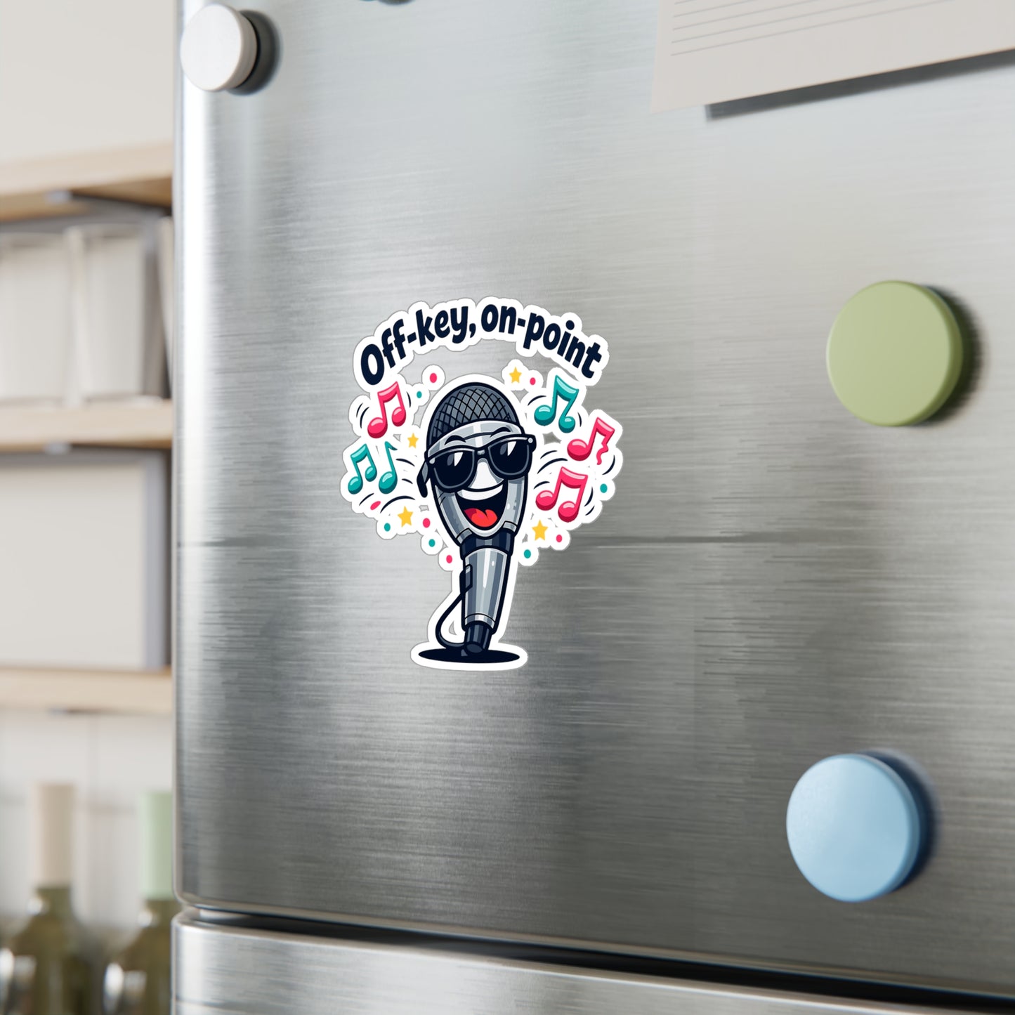 Karaoke Sticker 'Off-key, on-point' Funny Music Beer Booze Decals Waterproof Vinyl for Laptop Water Bottle