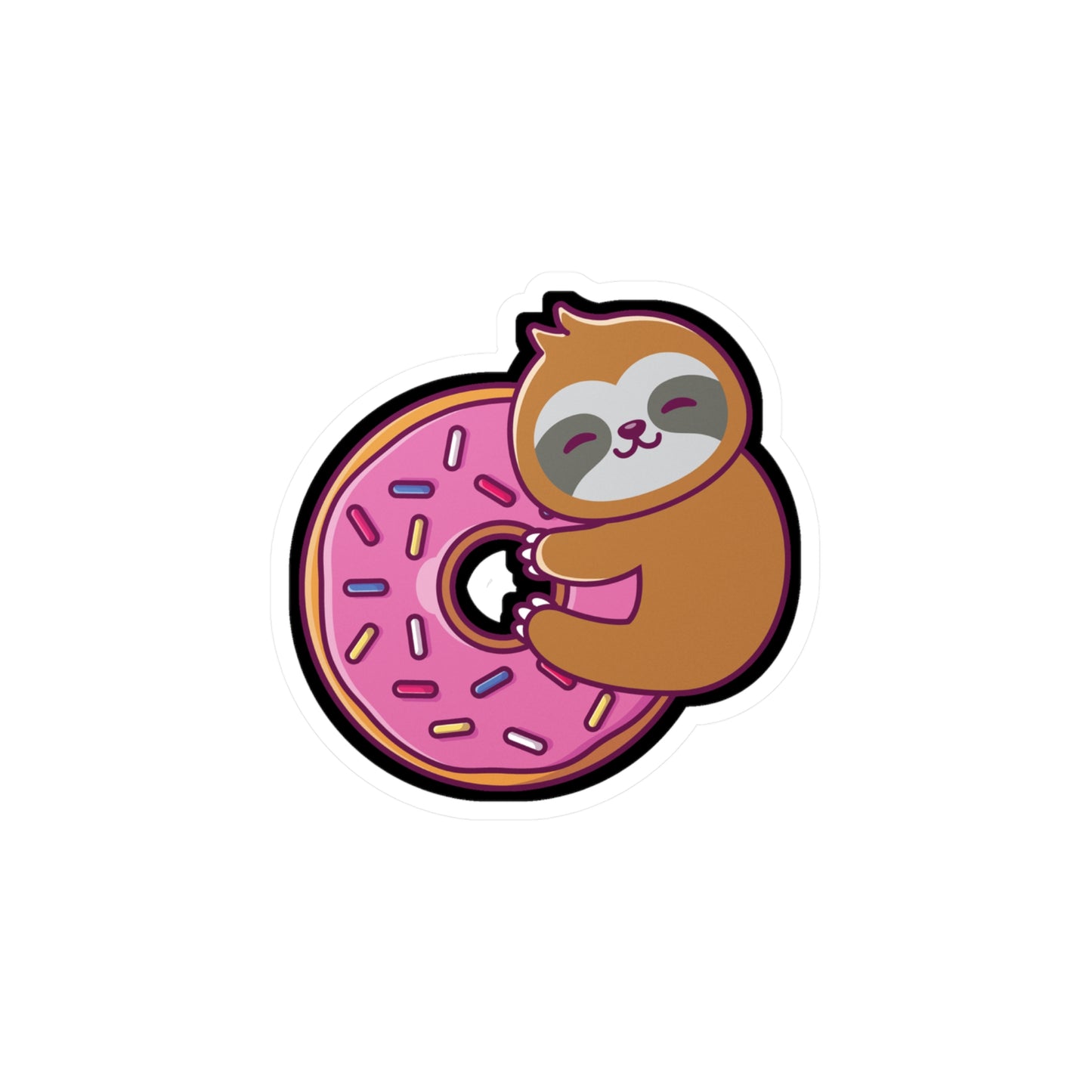 Sloth Donut - Sloth Sticker for Car Window Laptop Sticker. Water Bottle Sticker, Vinyl Cute Decal, Sloths Sticker - Sloth Gift