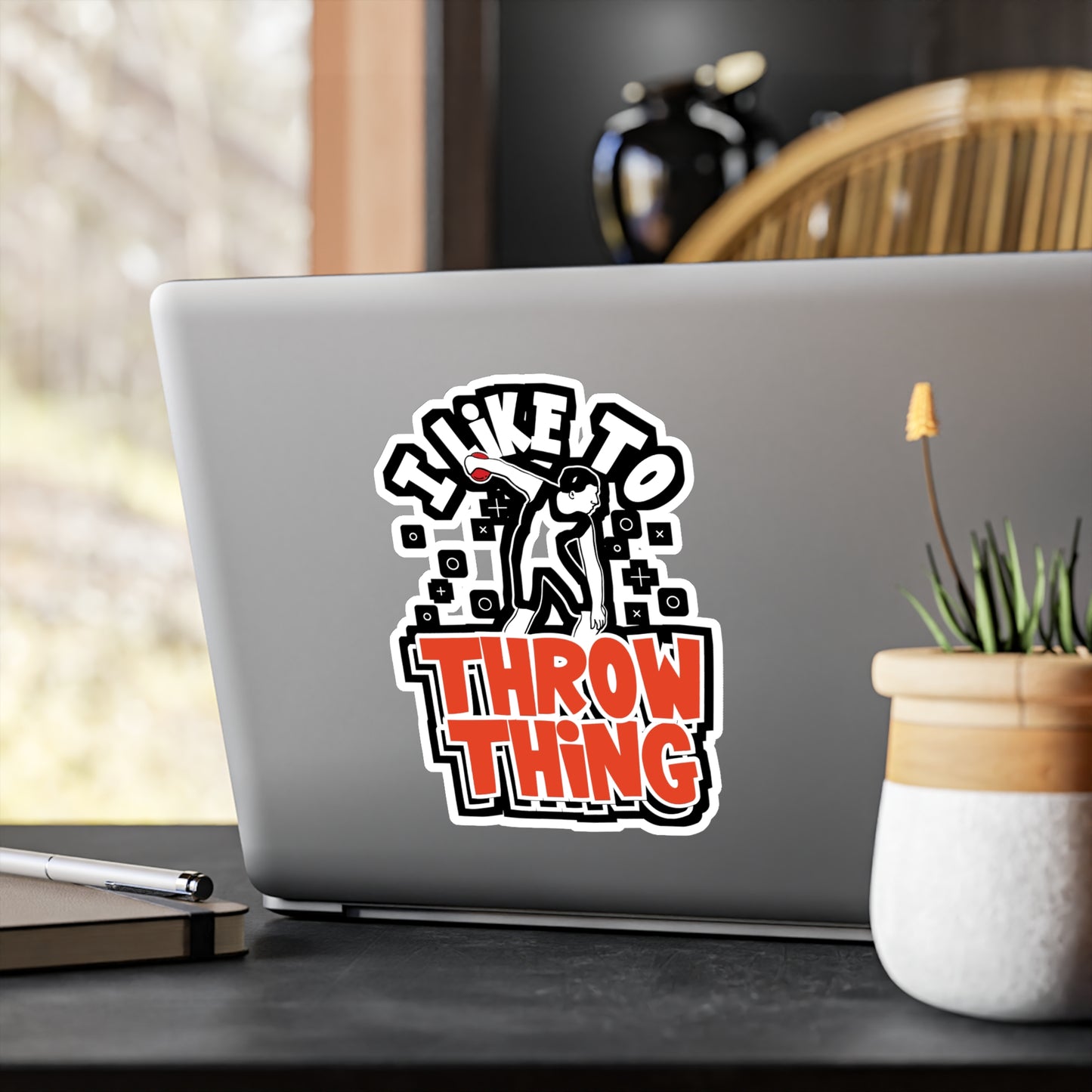 I Like To Throw Things Track & Field Throwing - Track-and-field Sticker for Laptop Sticker. Water Bottle Sticker, Vinyl Discus-throw Decal - Track-and-field Gift