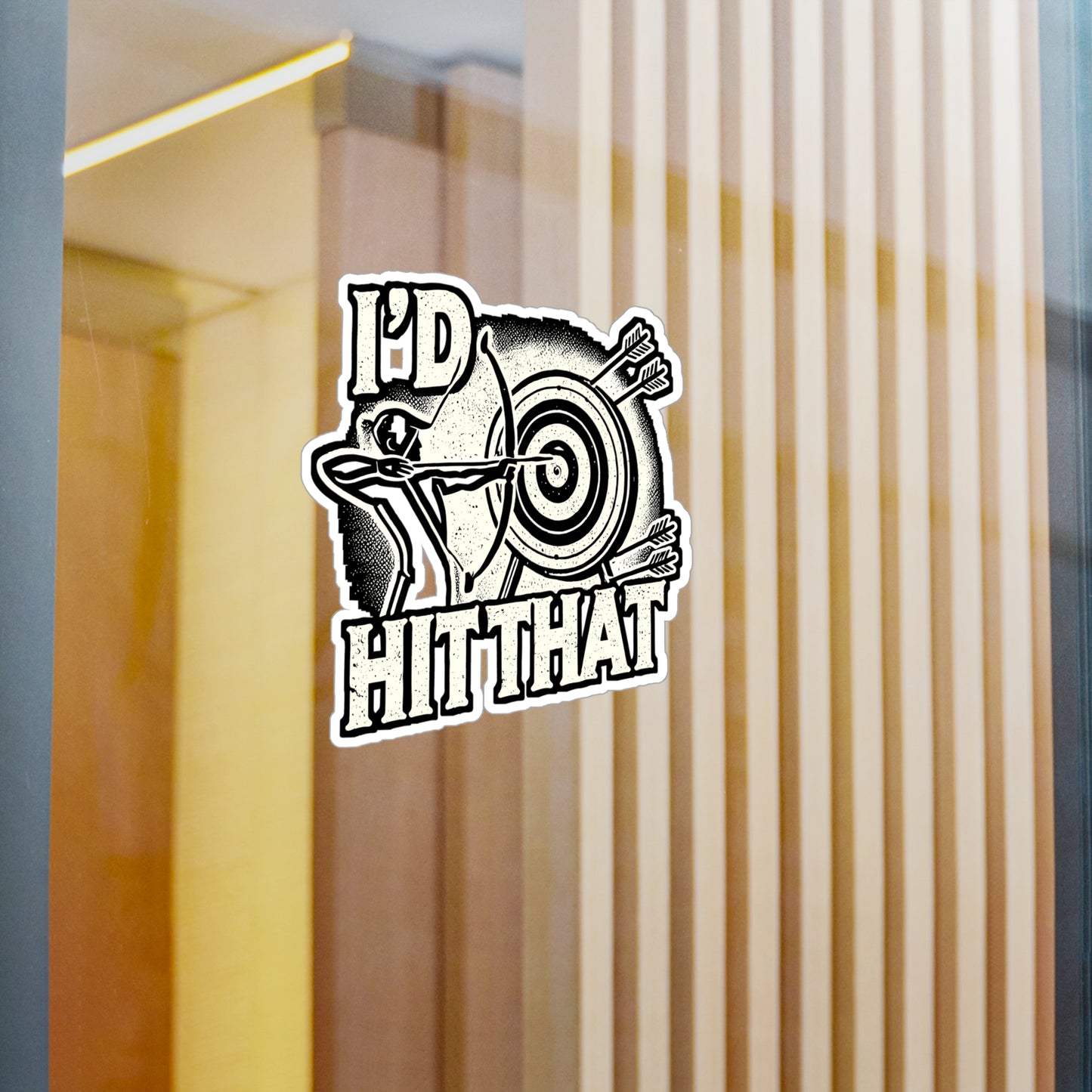 I'd Hit That – Archery Vinyl Decal for Car, Laptop, or Water Bottle | Funny Archer Gift for Sports Lovers