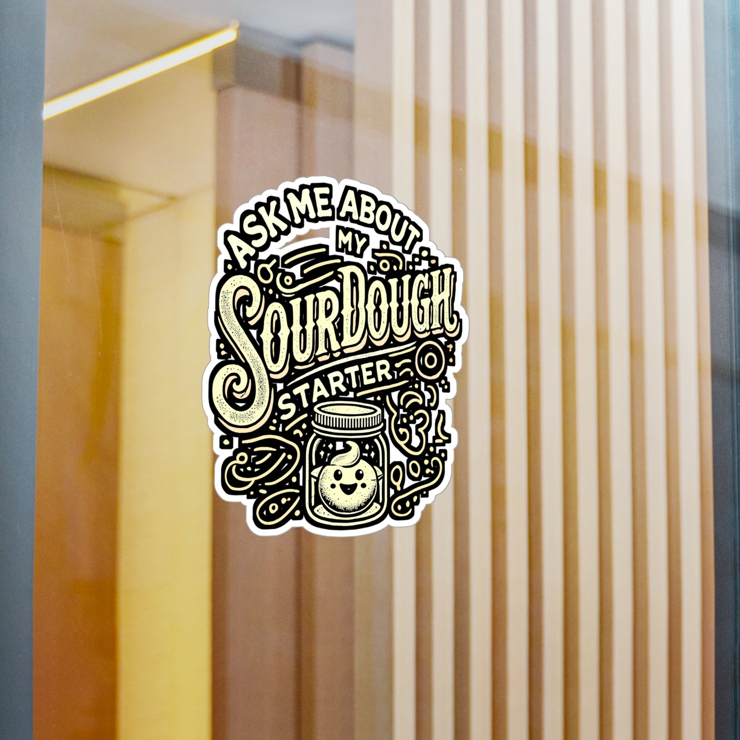 Ask Me About My Sourdough Starter – Baking Sticker for Laptop or Water Bottle | Vinyl Whisk Decal | Perfect Baking Gift
